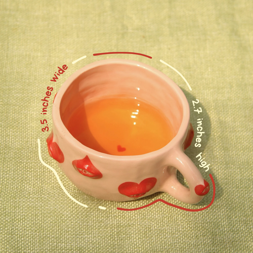 [Pre-order] Eyes Handmade Ceramic Handle Mug With Coaster, Handbuilt Pottery, Cute Gift For Anime Fan, Unique Birthday Gift, Adorable Valentine Gift | Totto Pottery