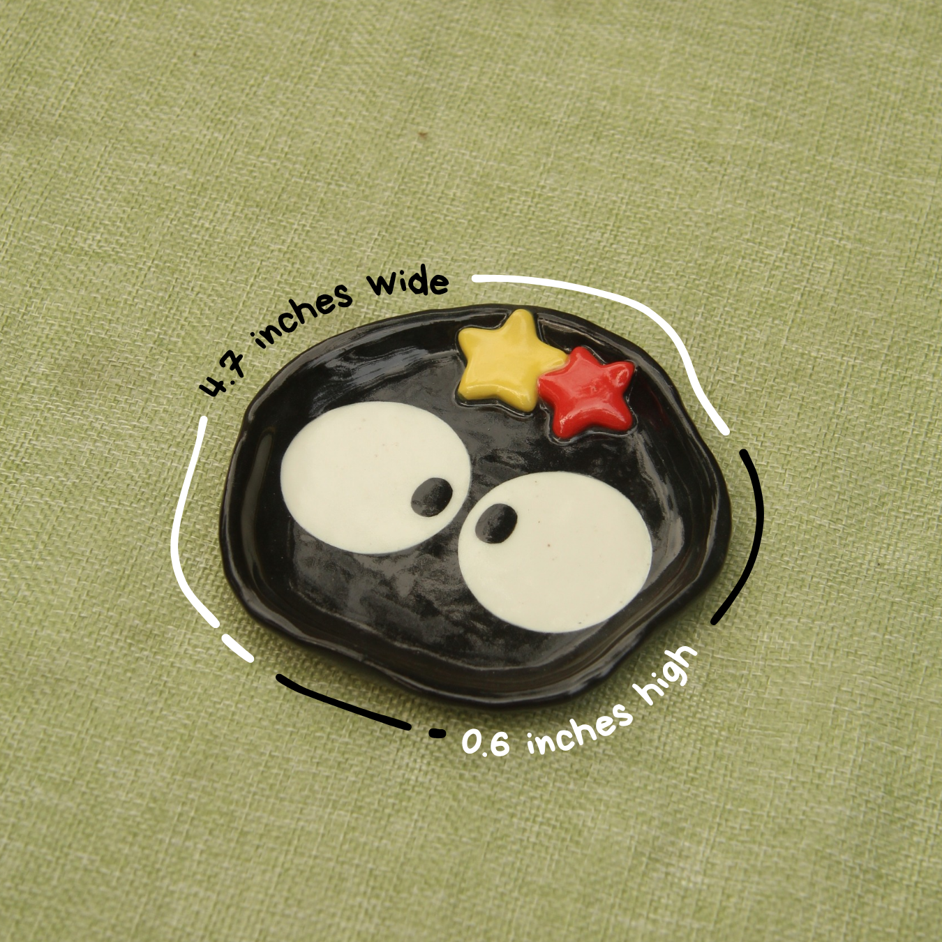 [Pre-order] Soot Handmade Ceramic Coaster, Handbuilt Pottery, Cute Gift For Anime Fan, Unique Birthday Gift, Adorable Valentine Gift | Totto Pottery