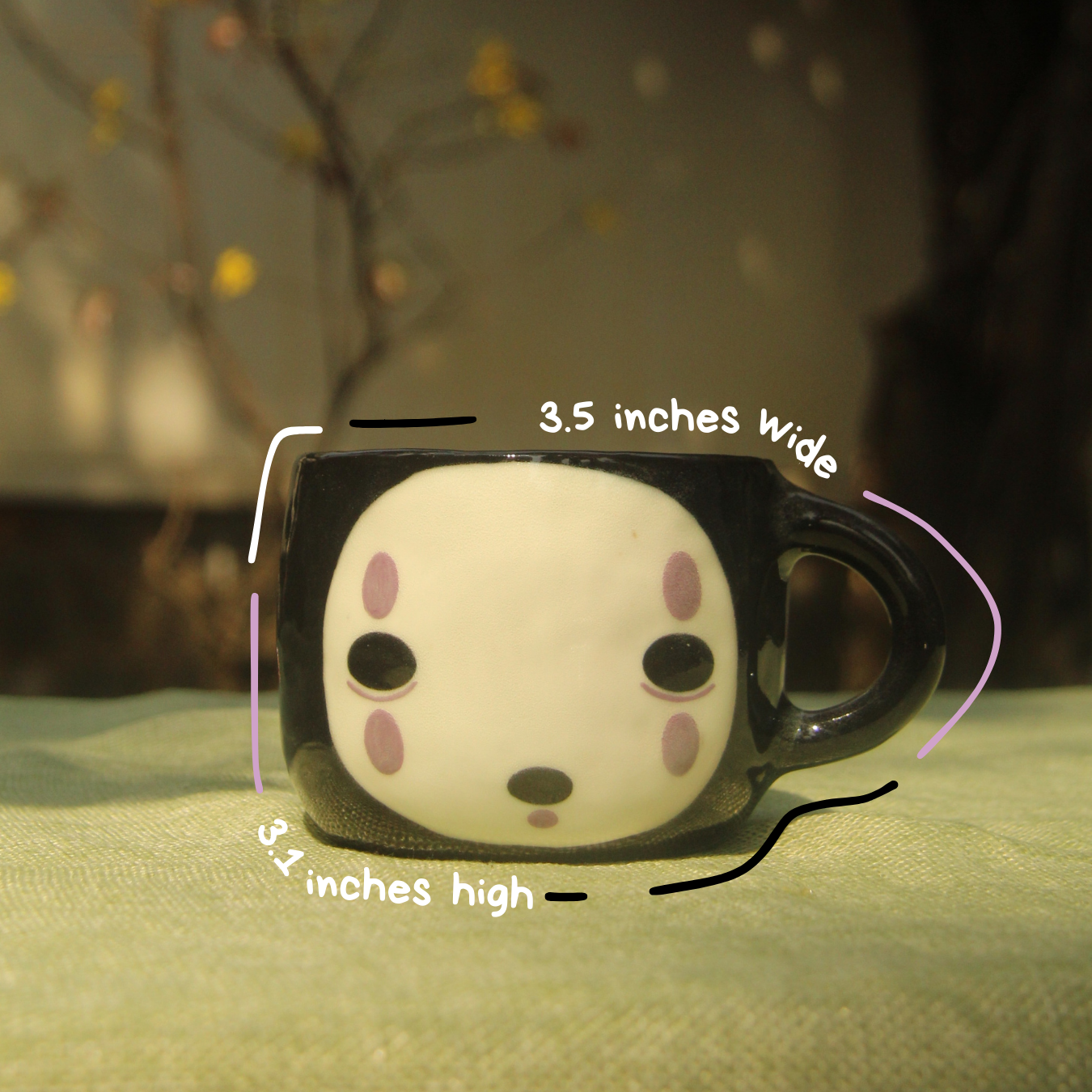 [Pre-order] Faceless Handmade Ceramic Handle Mug, Handbuilt Pottery, Cute Gift For Anime Fan, Unique Birthday Gift, Adorable Valentine Gift | Totto Pottery