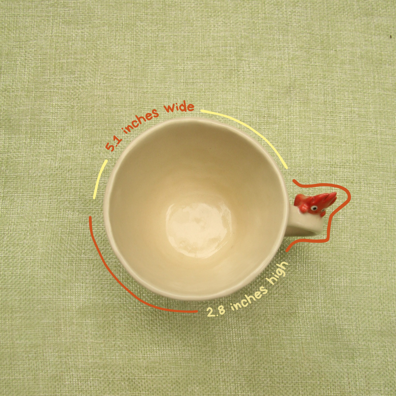 [Pre-order] Hanging Fire Demon Handmade Ceramic Handle Mug, Handbuilt Pottery, Cute Gift For Anime Fan, Unique Birthday Gift, Adorable Valentine Gift | Totto Pottery
