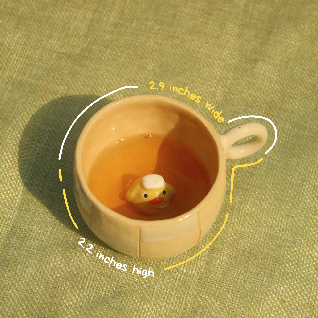 [Pre-order] Yellow Duck Handmade Ceramic Espresso Cup, Handbuilt Pottery, Cute Gift For Anime Fan, Unique Birthday Gift, Adorable Valentine Gift | Totto Pottery