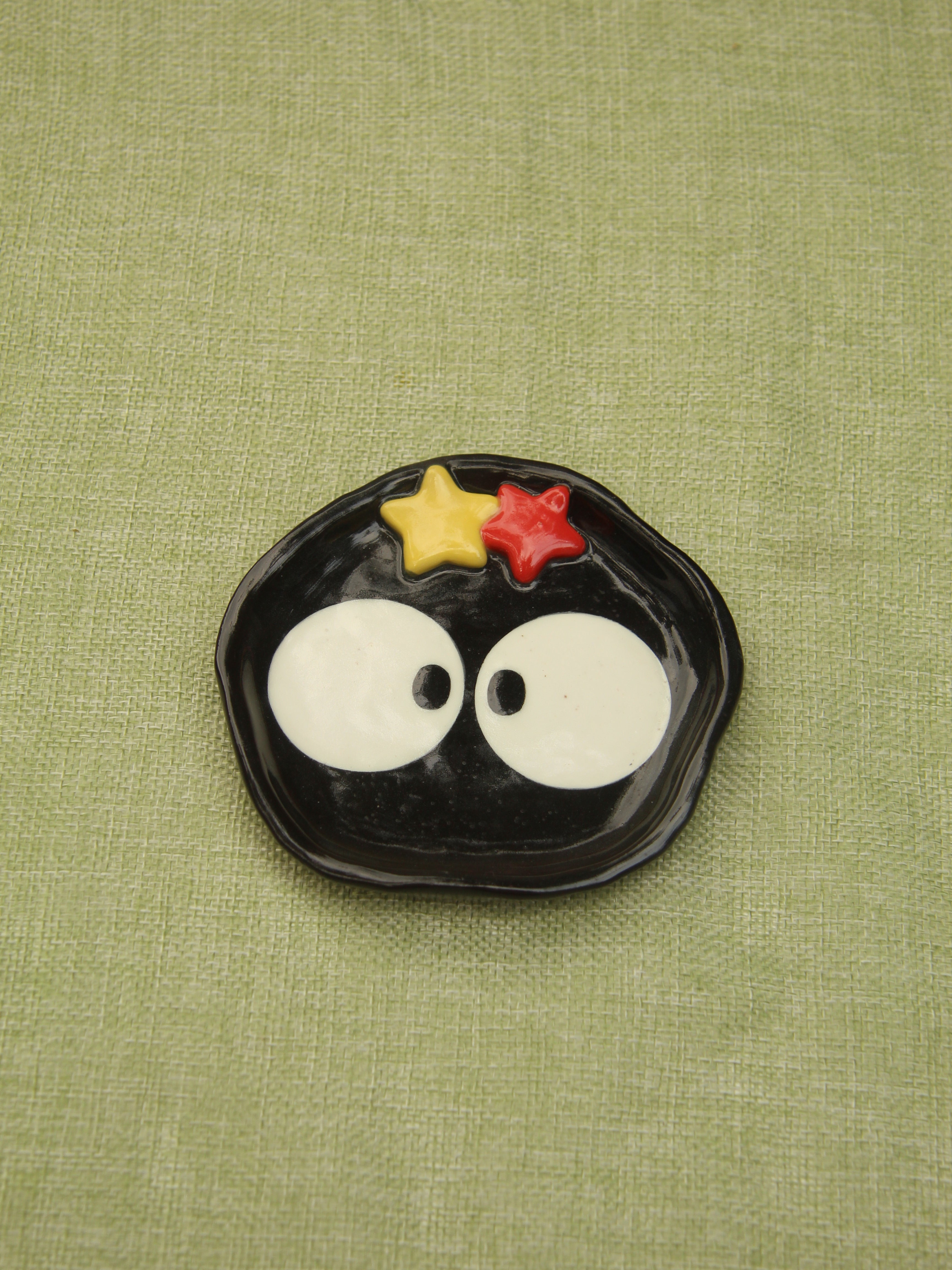 [Pre-order] Soot Handmade Ceramic Coaster, Handbuilt Pottery, Cute Gift For Anime Fan, Unique Birthday Gift, Adorable Valentine Gift | Totto Pottery