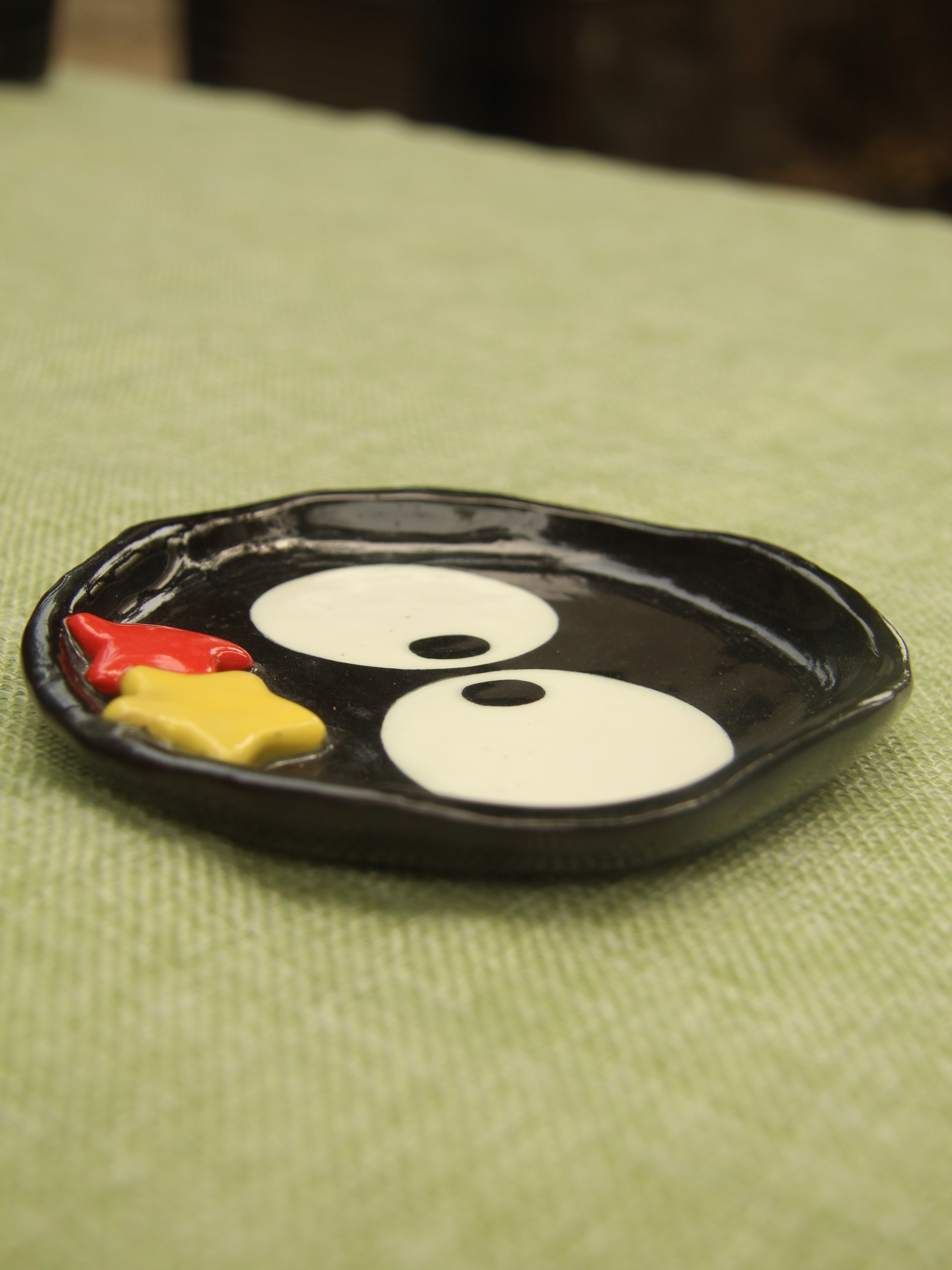 [Pre-order] Soot Handmade Ceramic Coaster, Handbuilt Pottery, Cute Gift For Anime Fan, Unique Birthday Gift, Adorable Valentine Gift | Totto Pottery