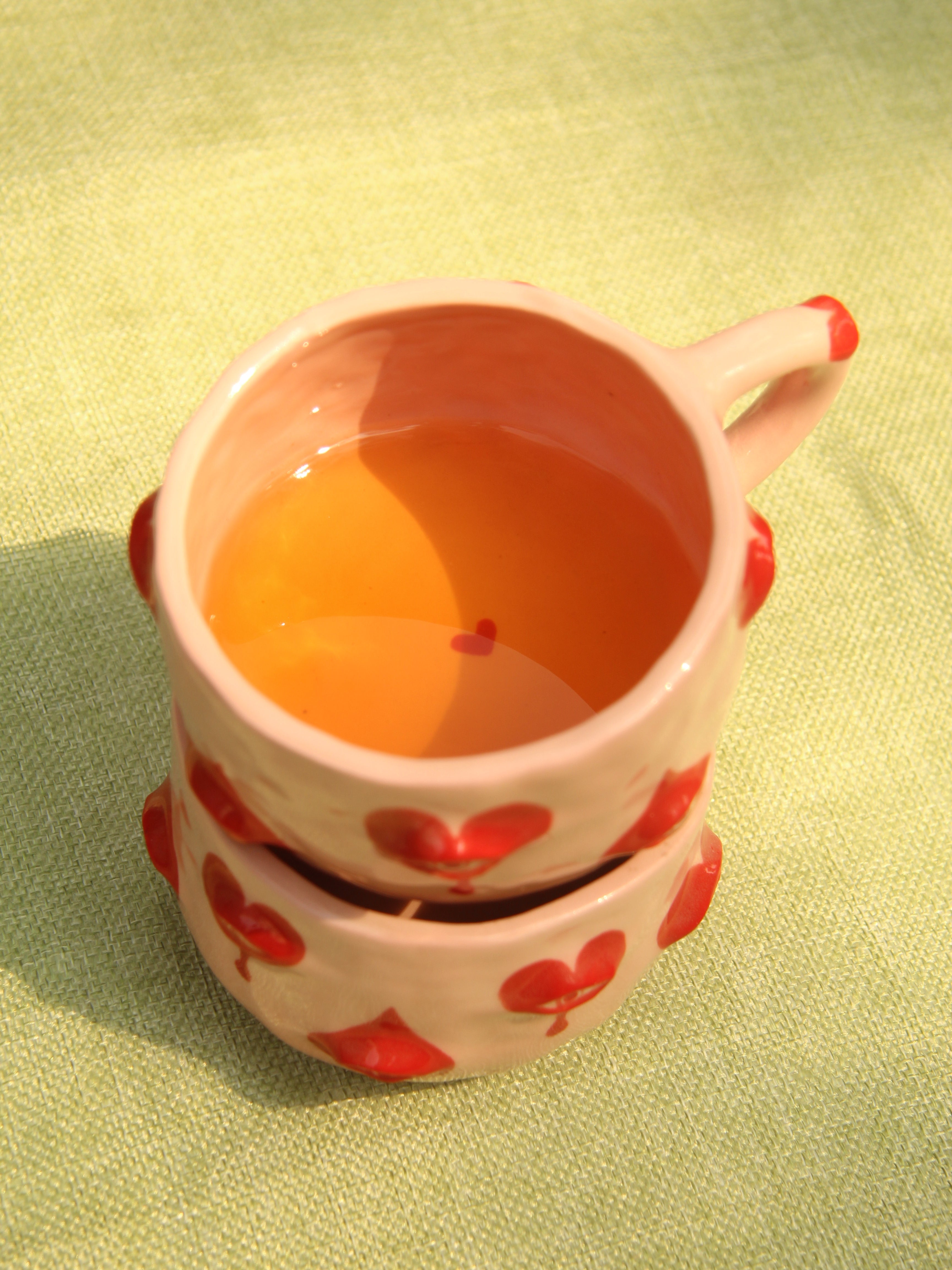 [Pre-order] Eyes Handmade Ceramic Handle Mug With Coaster, Handbuilt Pottery, Cute Gift For Anime Fan, Unique Birthday Gift, Adorable Valentine Gift | Totto Pottery