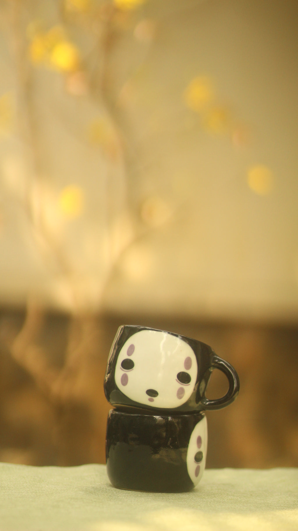 [Pre-order] Faceless Handmade Ceramic Handle Mug, Handbuilt Pottery, Cute Gift For Anime Fan, Unique Birthday Gift, Adorable Valentine Gift | Totto Pottery