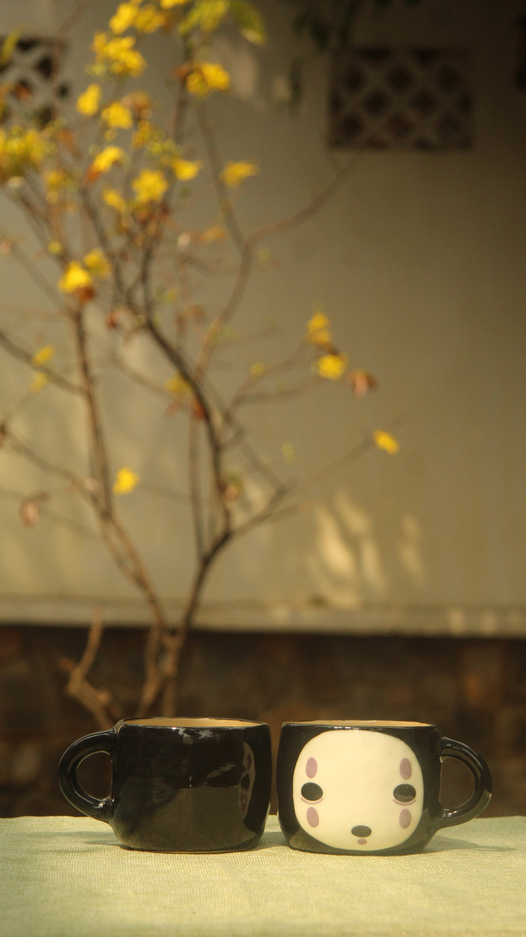 [Pre-order] Faceless Handmade Ceramic Handle Mug, Handbuilt Pottery, Cute Gift For Anime Fan, Unique Birthday Gift, Adorable Valentine Gift | Totto Pottery