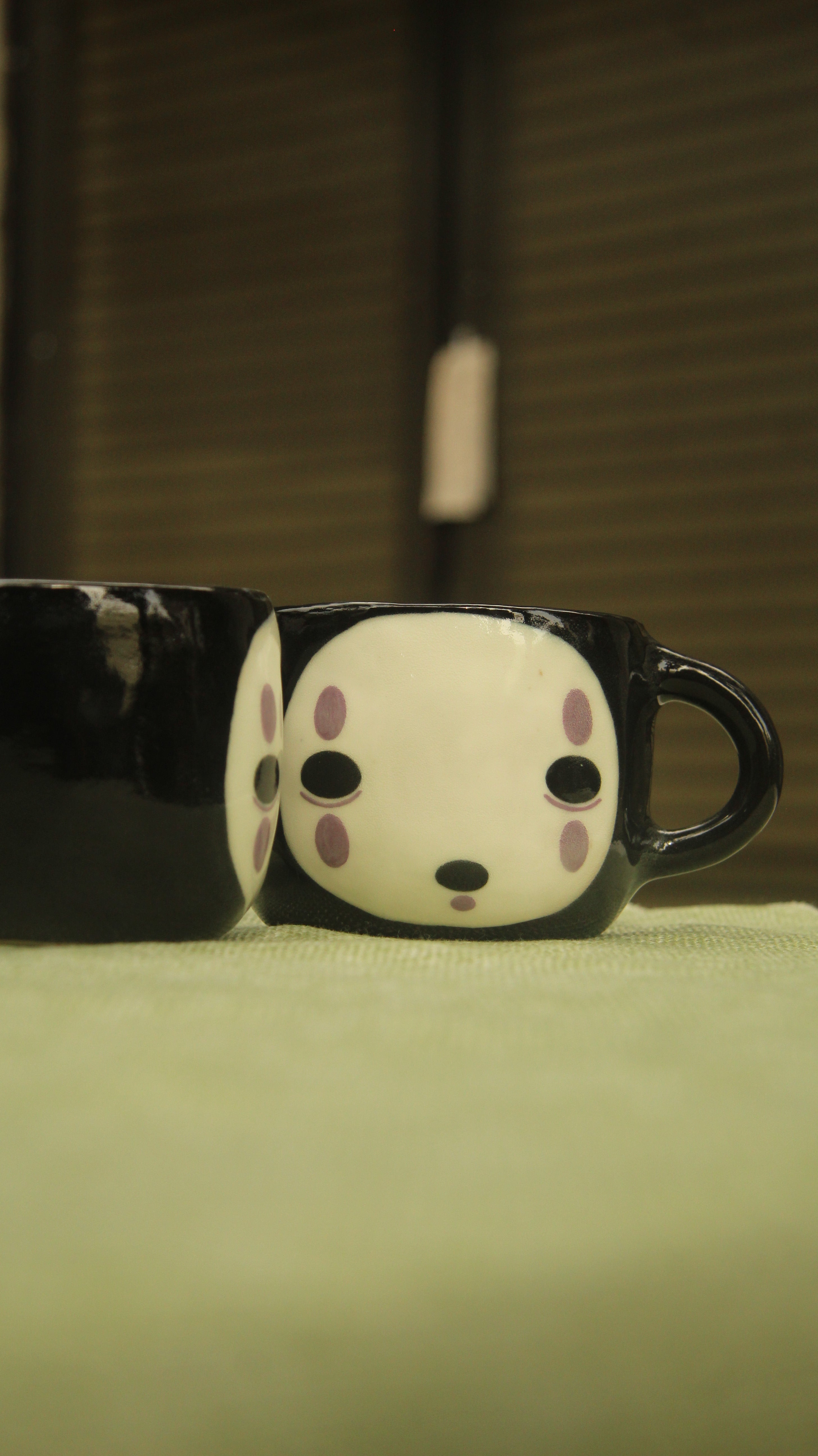 [Pre-order] Faceless Handmade Ceramic Handle Mug, Handbuilt Pottery, Cute Gift For Anime Fan, Unique Birthday Gift, Adorable Valentine Gift | Totto Pottery