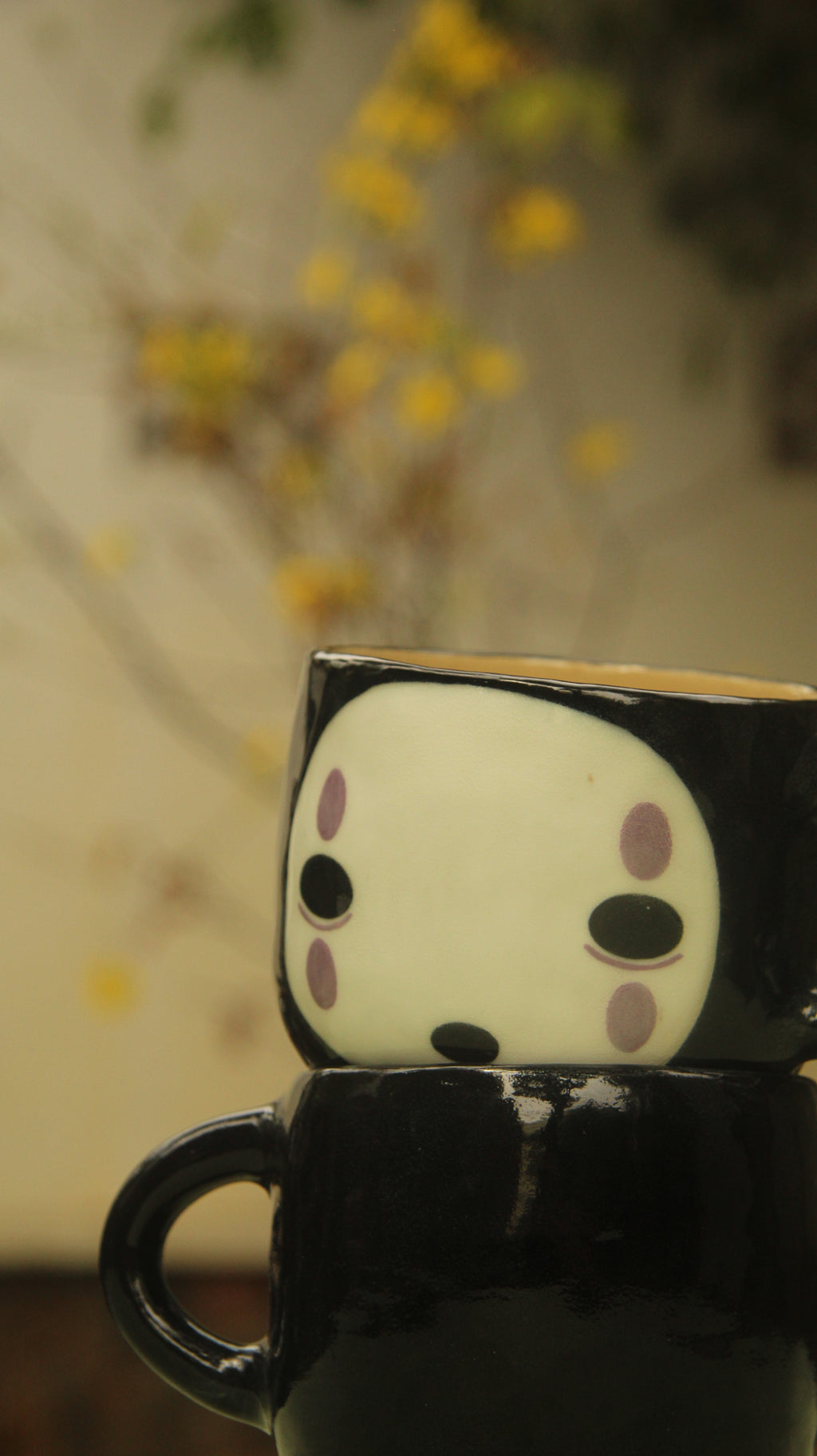 [Pre-order] Faceless Handmade Ceramic Handle Mug, Handbuilt Pottery, Cute Gift For Anime Fan, Unique Birthday Gift, Adorable Valentine Gift | Totto Pottery