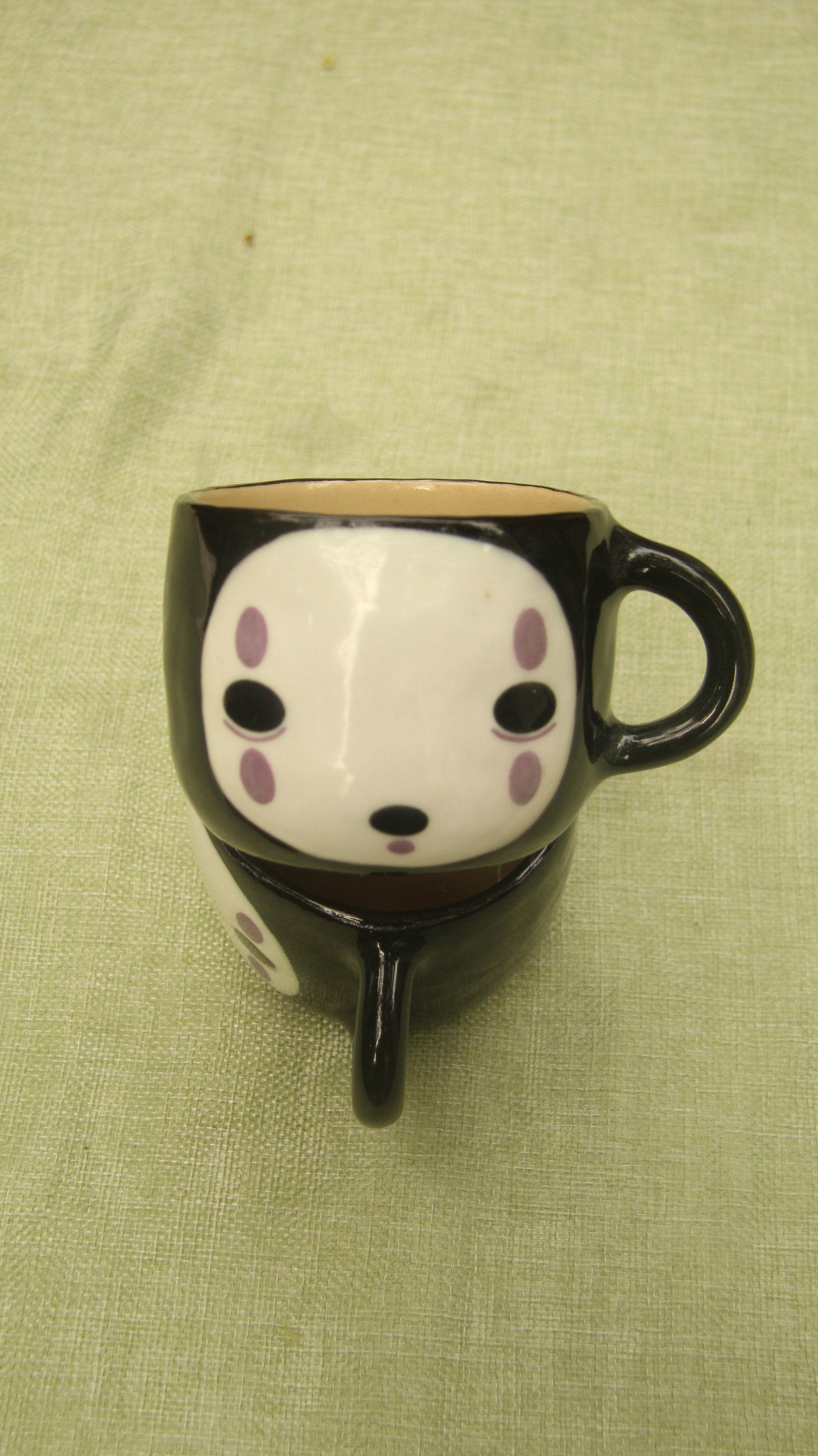 [Pre-order] Faceless Handmade Ceramic Handle Mug, Handbuilt Pottery, Cute Gift For Anime Fan, Unique Birthday Gift, Adorable Valentine Gift | Totto Pottery