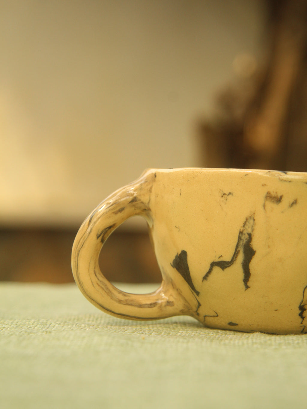 [Pre-order] Marble Handmade Ceramic Mug With Faceless Inside, Handbuilt Pottery, Cute Gift For Anime Fan, Unique Birthday Gift, Adorable Valentine Gift | Totto Pottery