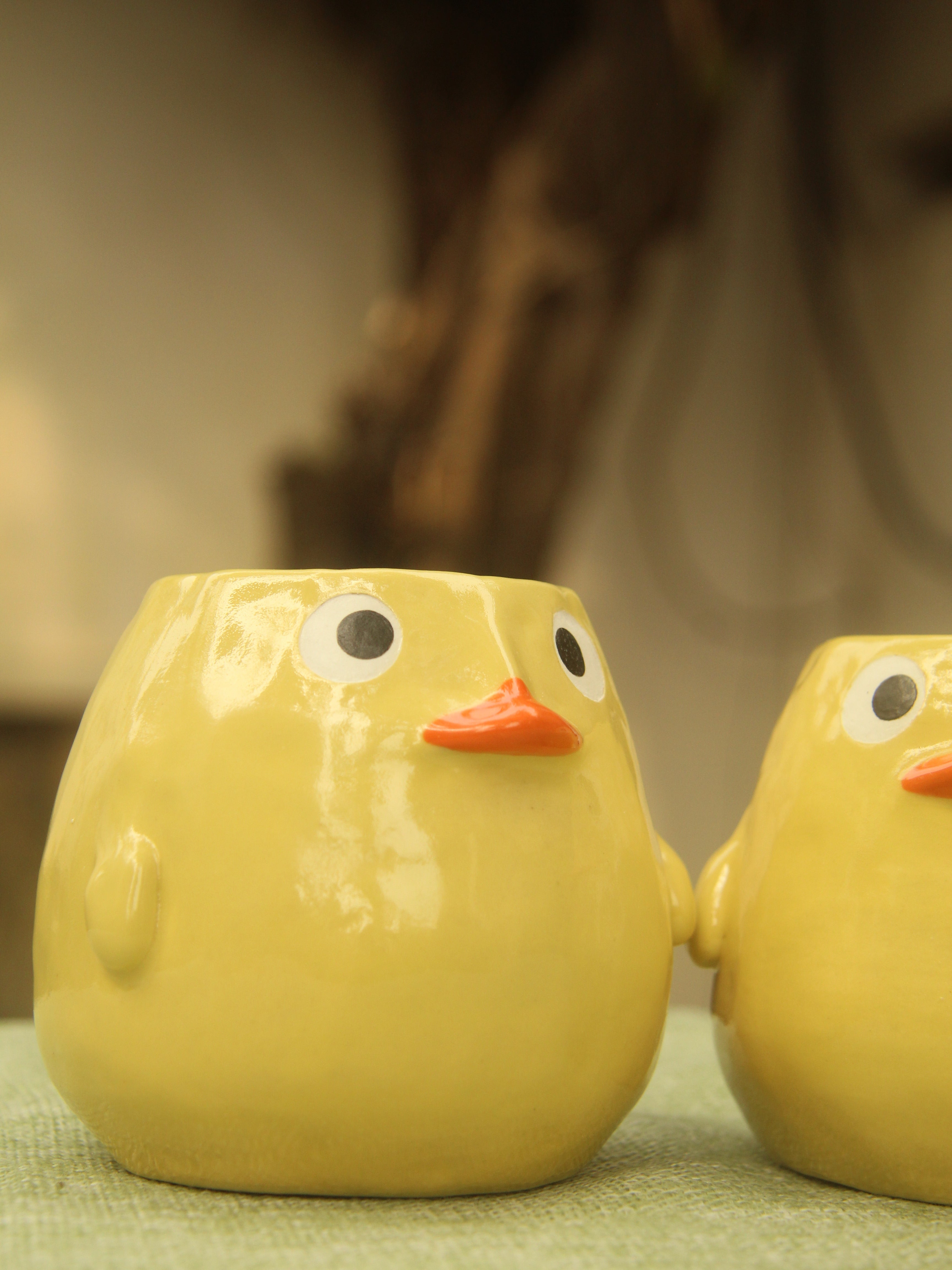 [Pre-order] Yellow Duck Handmade Ceramic Handle Mug, Handbuilt Pottery, Cute Gift For Anime Fan, Unique Birthday Gift, Adorable Valentine Gift | Totto Pottery