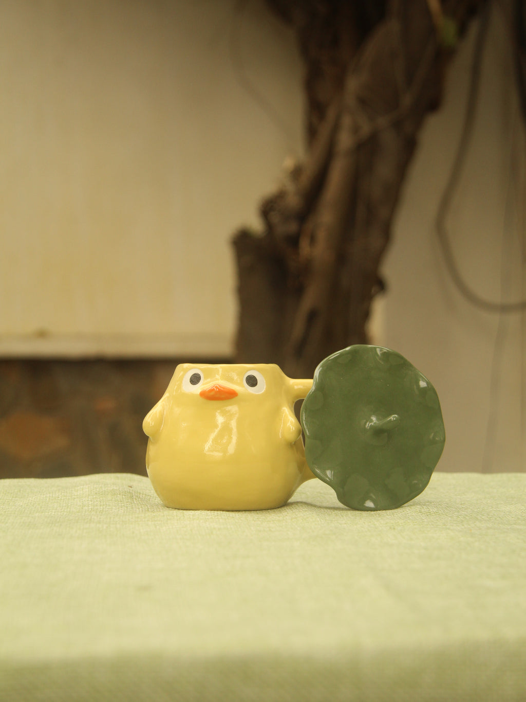 [Pre-order] Yellow Duck Handmade Ceramic Handle Mug, Handbuilt Pottery, Cute Gift For Anime Fan, Unique Birthday Gift, Adorable Valentine Gift | Totto Pottery