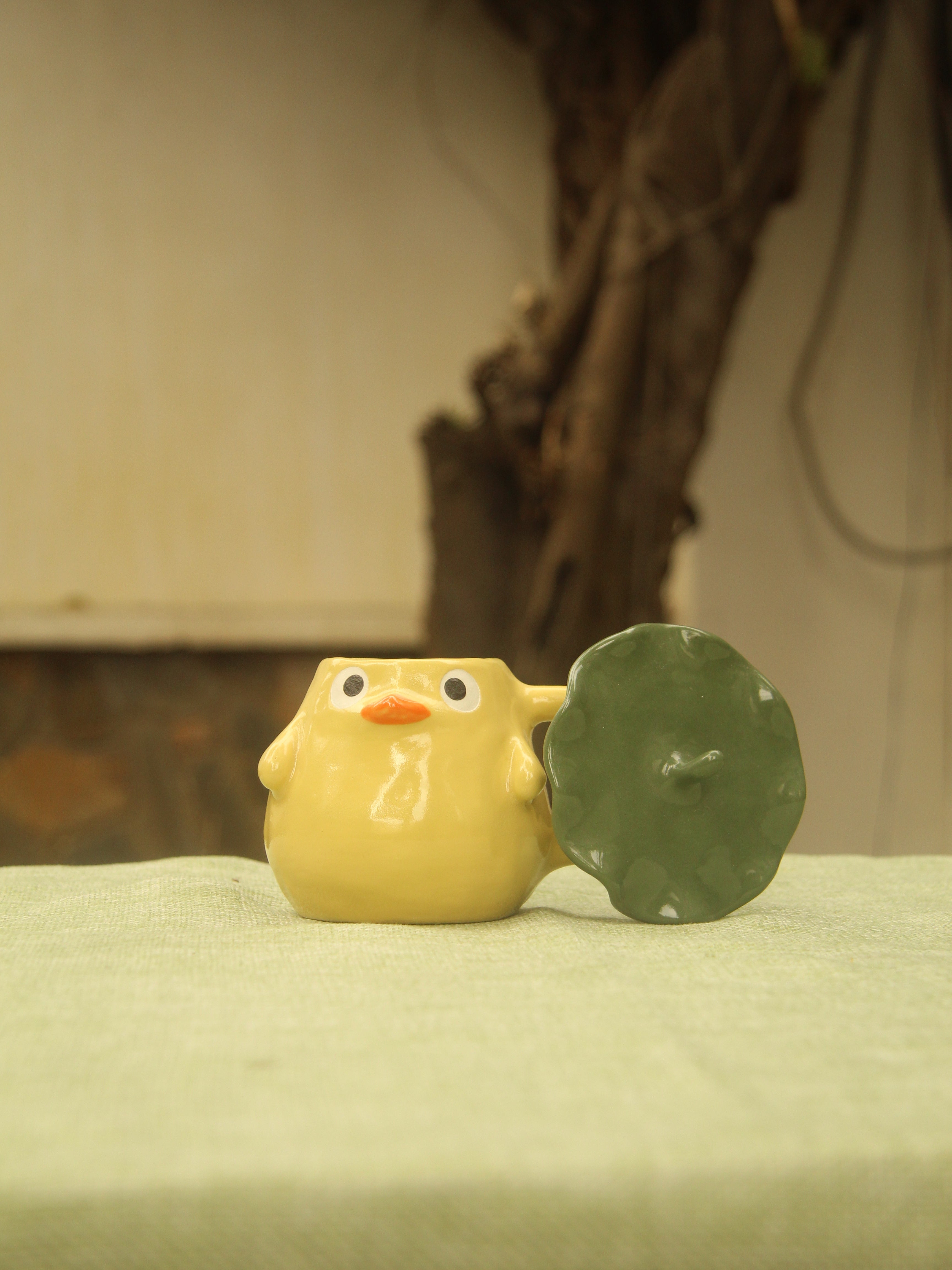 [Pre-order] Yellow Duck Handmade Ceramic Handle Mug, Handbuilt Pottery, Cute Gift For Anime Fan, Unique Birthday Gift, Adorable Valentine Gift | Totto Pottery