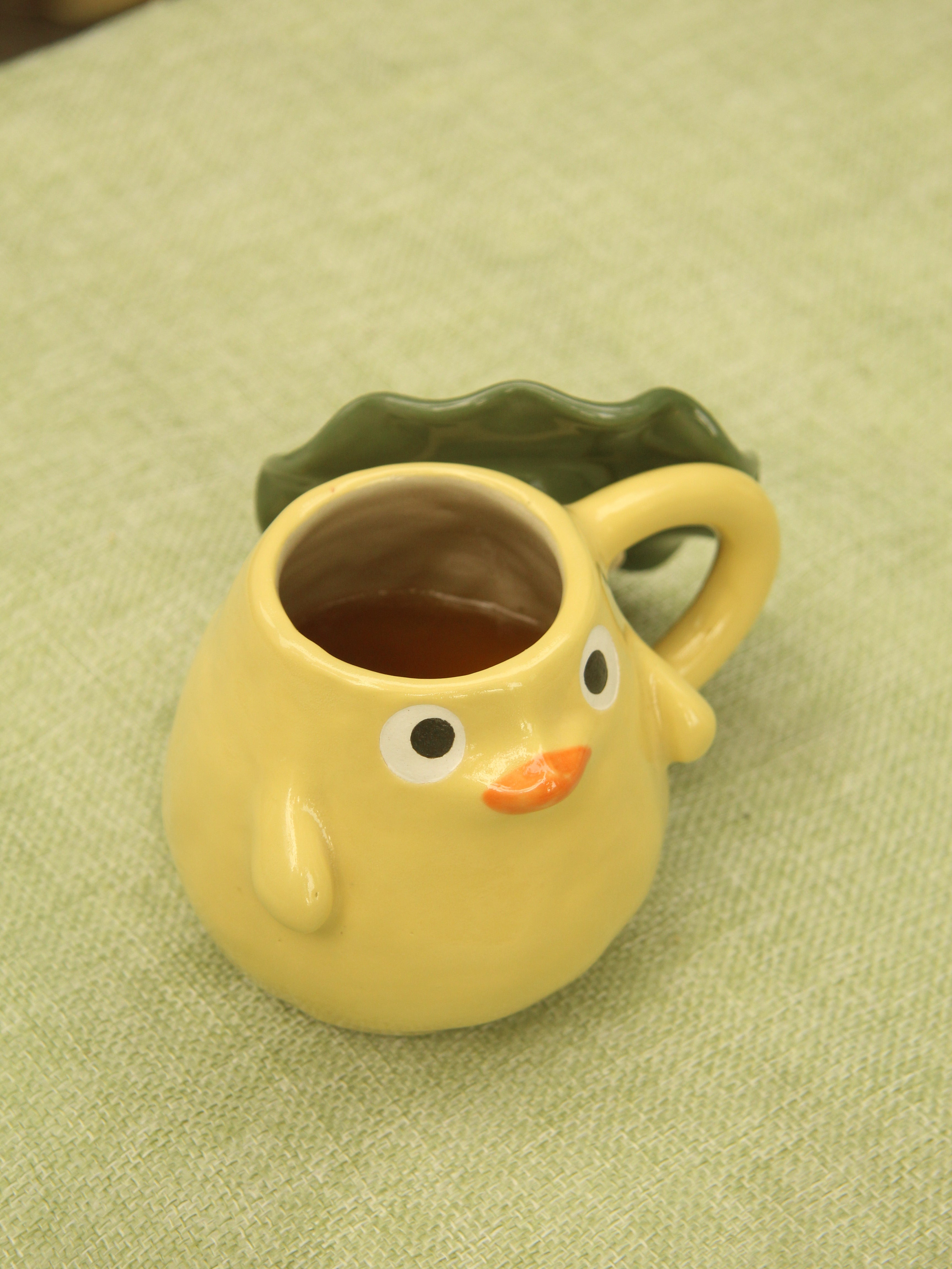 [Pre-order] Yellow Duck Handmade Ceramic Handle Mug, Handbuilt Pottery, Cute Gift For Anime Fan, Unique Birthday Gift, Adorable Valentine Gift | Totto Pottery