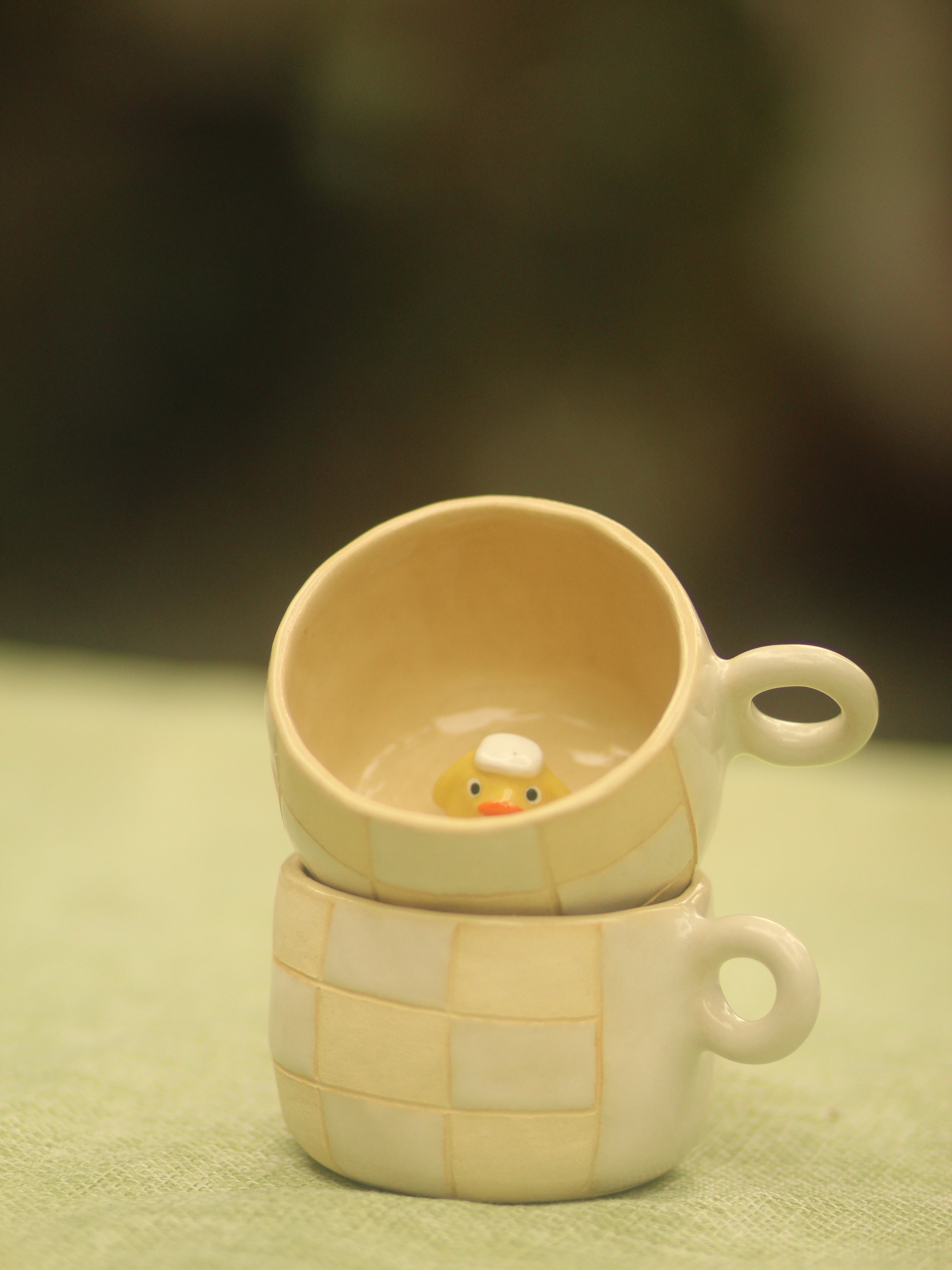 [Pre-order] Yellow Duck Handmade Ceramic Espresso Cup, Handbuilt Pottery, Cute Gift For Anime Fan, Unique Birthday Gift, Adorable Valentine Gift | Totto Pottery
