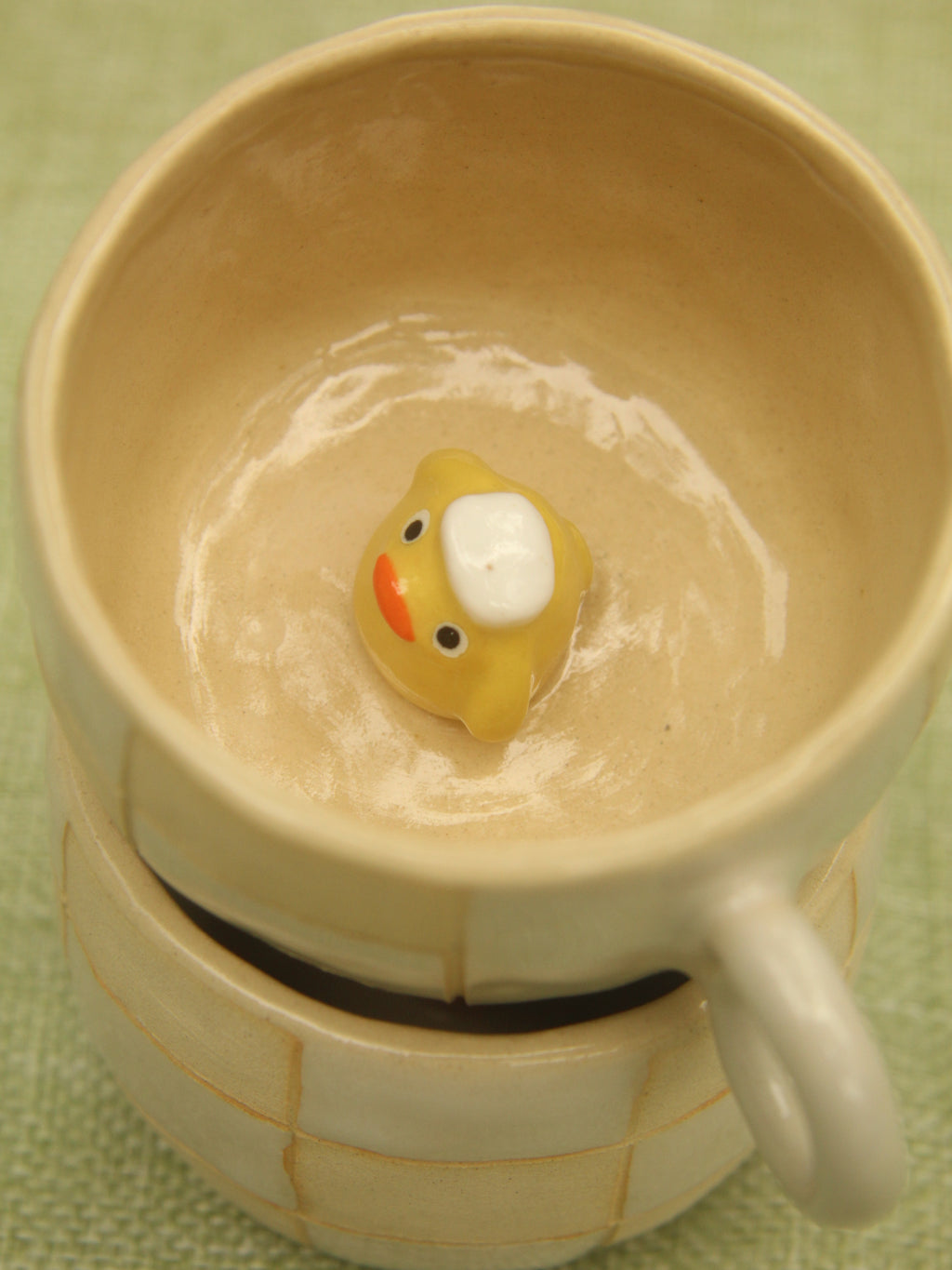 [Pre-order] Yellow Duck Handmade Ceramic Espresso Cup, Handbuilt Pottery, Cute Gift For Anime Fan, Unique Birthday Gift, Adorable Valentine Gift | Totto Pottery