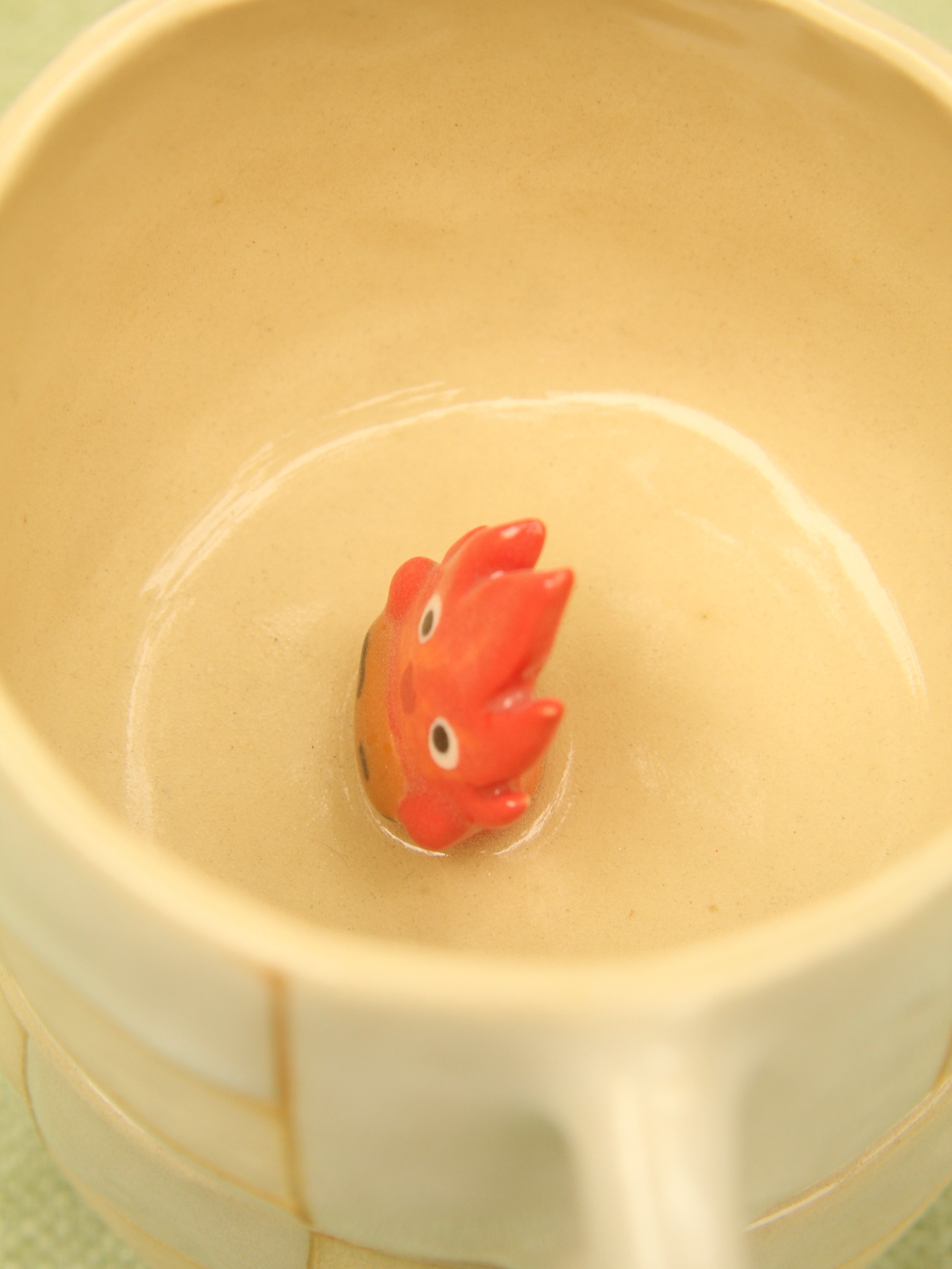 [Pre-order] Fire Demon Handmade Ceramic Checkered Mug, Handbuilt Pottery, Cute Gift For Anime Fan, Unique Birthday Gift, Adorable Valentine Gift | Totto Pottery