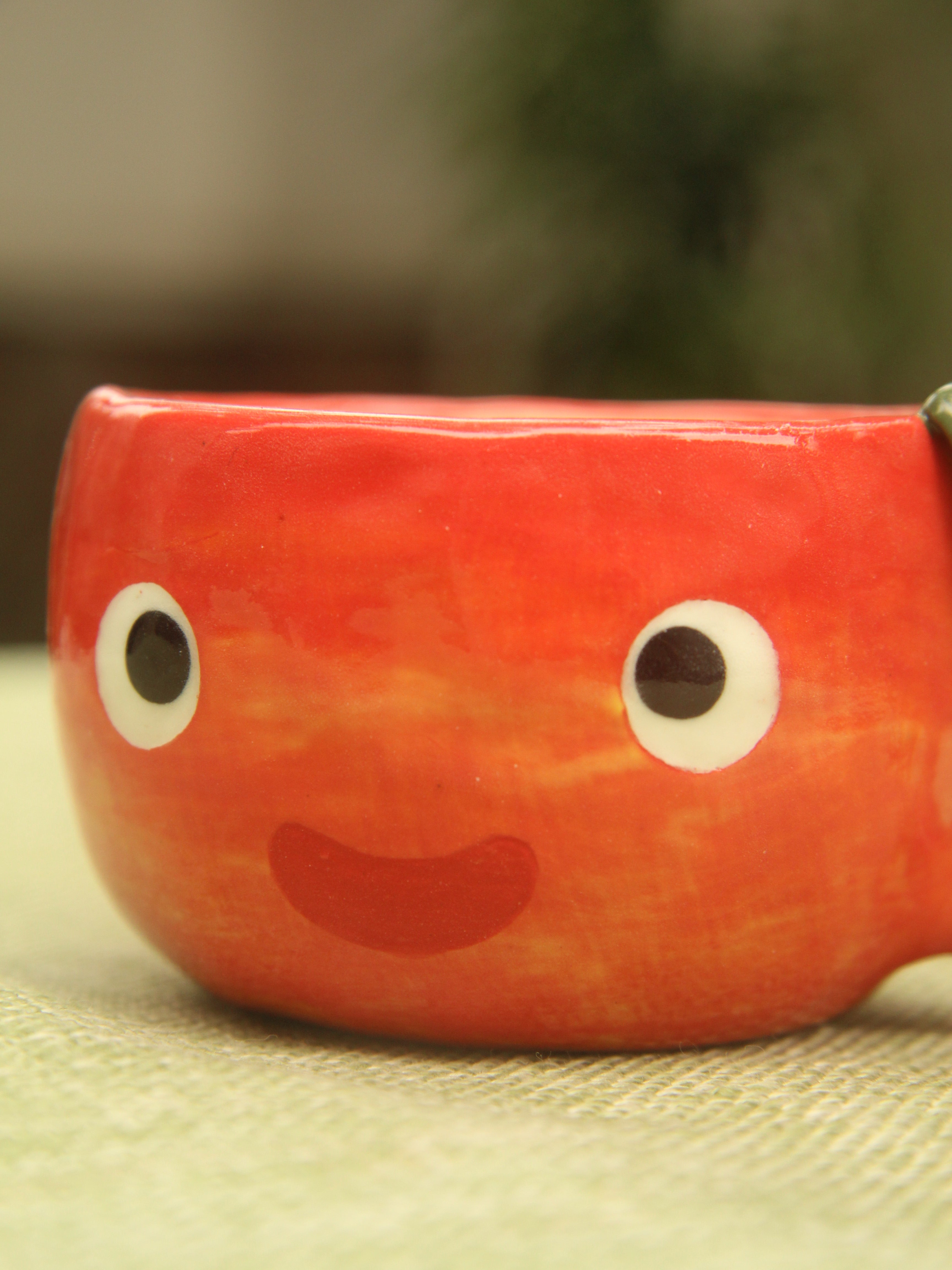 [Pre-order] Fire Demon Handmade Ceramic Espresso Cup, Handbuilt Pottery, Cute Gift For Anime Fan, Unique Birthday Gift, Adorable Valentine Gift | Totto Pottery