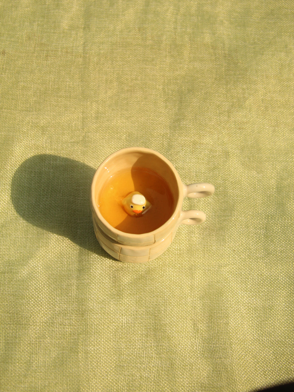 [Pre-order] Yellow Duck Handmade Ceramic Espresso Cup, Handbuilt Pottery, Cute Gift For Anime Fan, Unique Birthday Gift, Adorable Valentine Gift | Totto Pottery