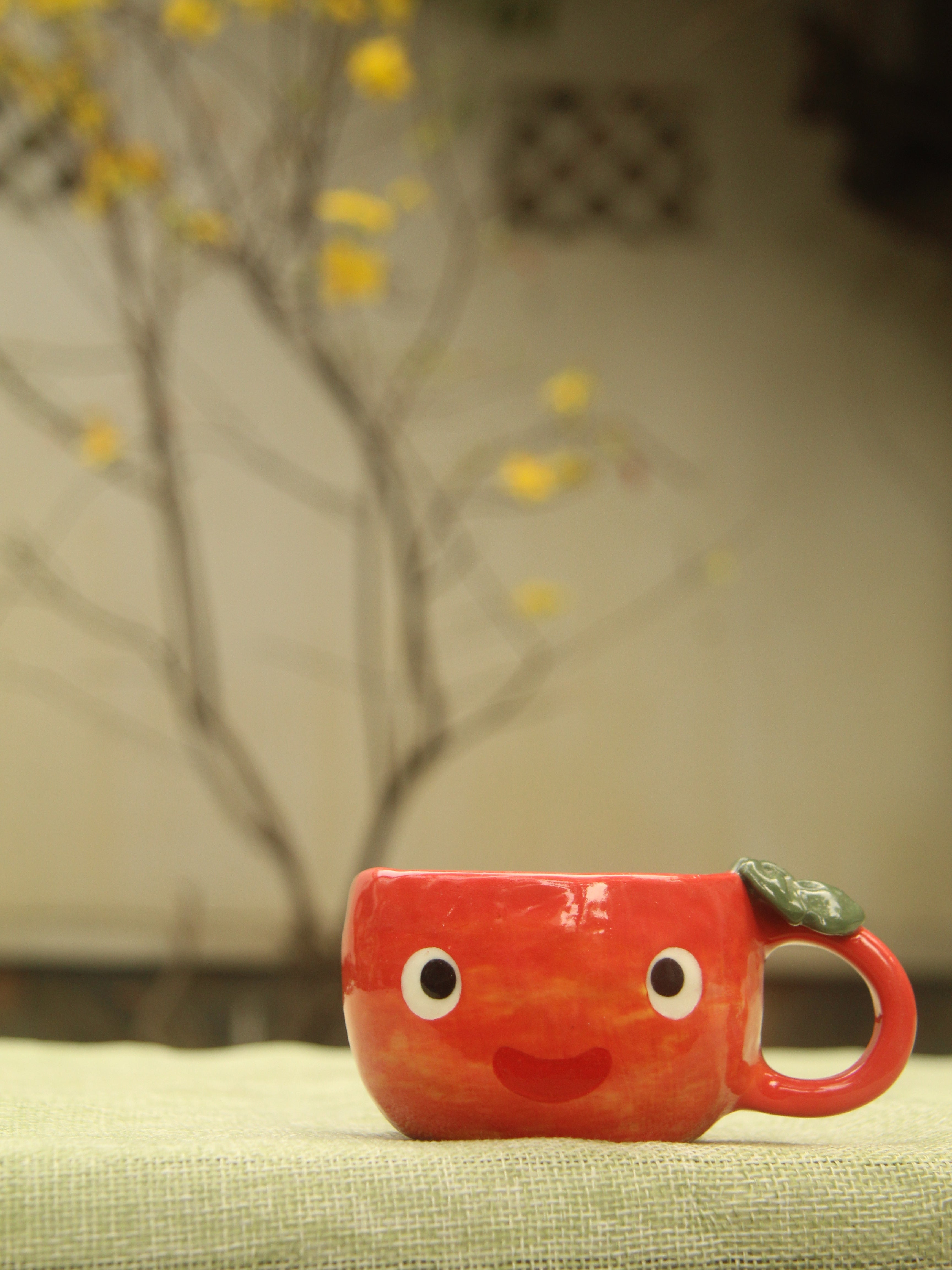 [Pre-order] Fire Demon Handmade Ceramic Espresso Cup, Handbuilt Pottery, Cute Gift For Anime Fan, Unique Birthday Gift, Adorable Valentine Gift | Totto Pottery