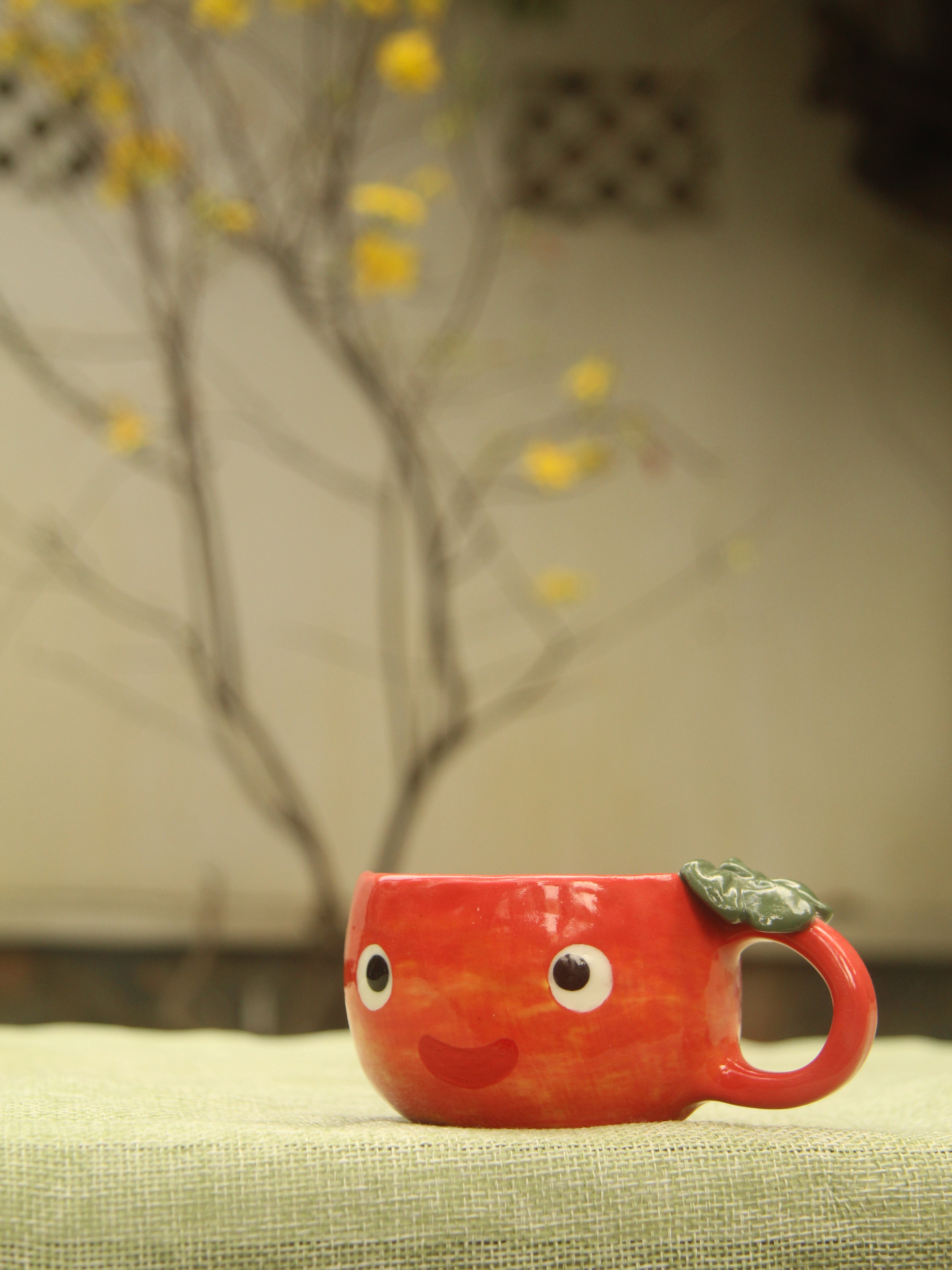 [Pre-order] Fire Demon Handmade Ceramic Espresso Cup, Handbuilt Pottery, Cute Gift For Anime Fan, Unique Birthday Gift, Adorable Valentine Gift | Totto Pottery