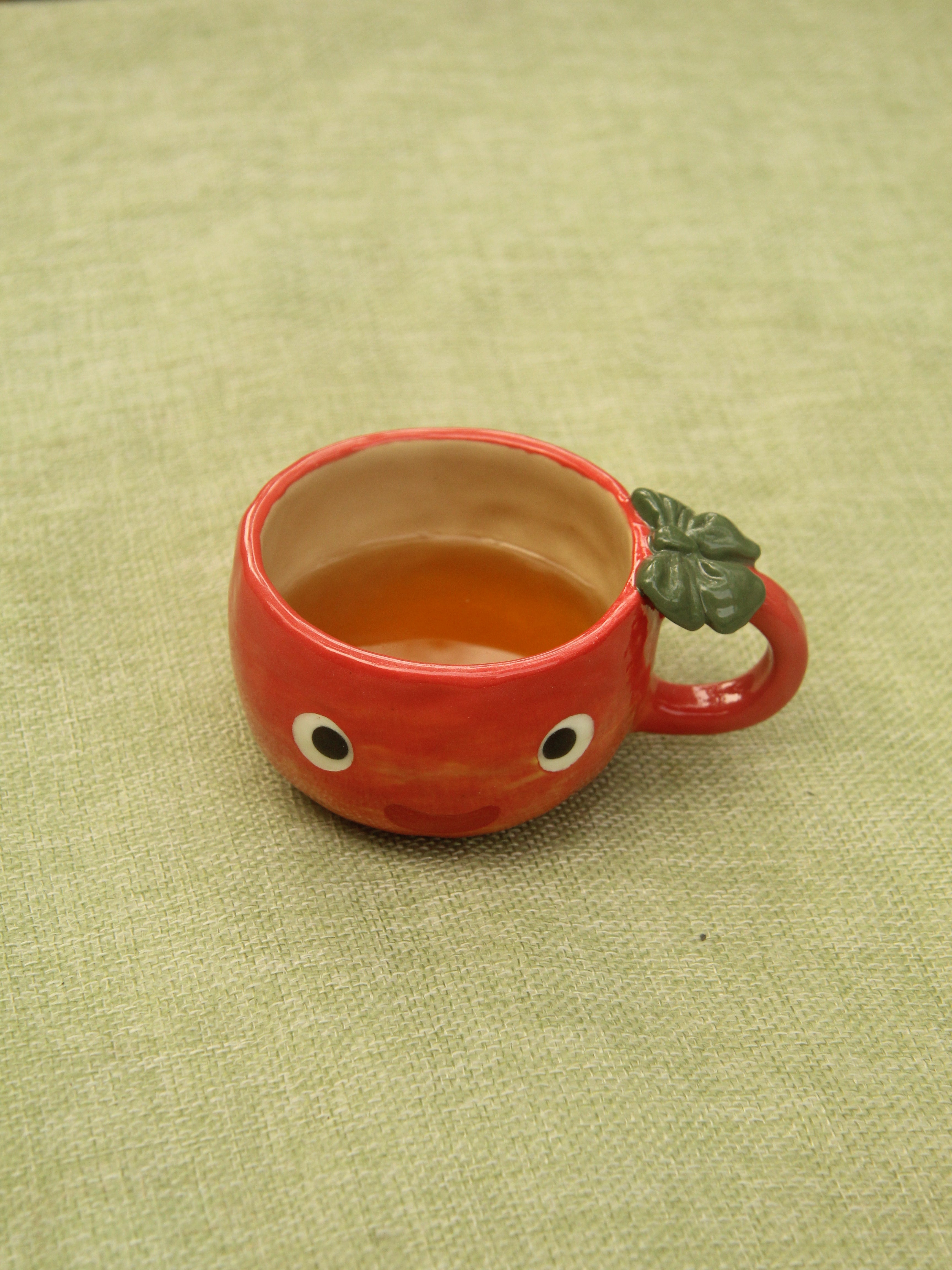 [Pre-order] Fire Demon Handmade Ceramic Espresso Cup, Handbuilt Pottery, Cute Gift For Anime Fan, Unique Birthday Gift, Adorable Valentine Gift | Totto Pottery
