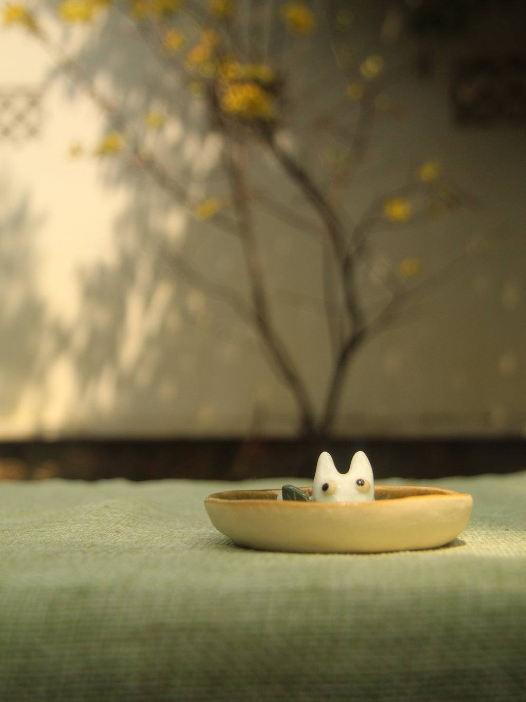 [Pre-order] Forest Spirit Handmade Ceramic Rings Dish, Handbuilt Pottery, Cute Gift For Anime Fan, Unique Birthday Gift, Adorable Valentine Gift | Totto Pottery