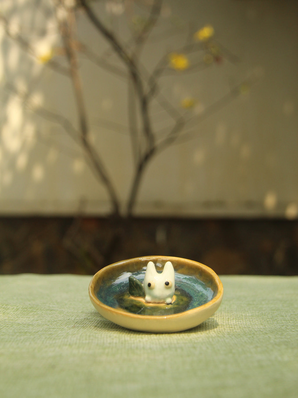 [Pre-order] Forest Spirit Handmade Ceramic Rings Dish, Handbuilt Pottery, Cute Gift For Anime Fan, Unique Birthday Gift, Adorable Valentine Gift | Totto Pottery