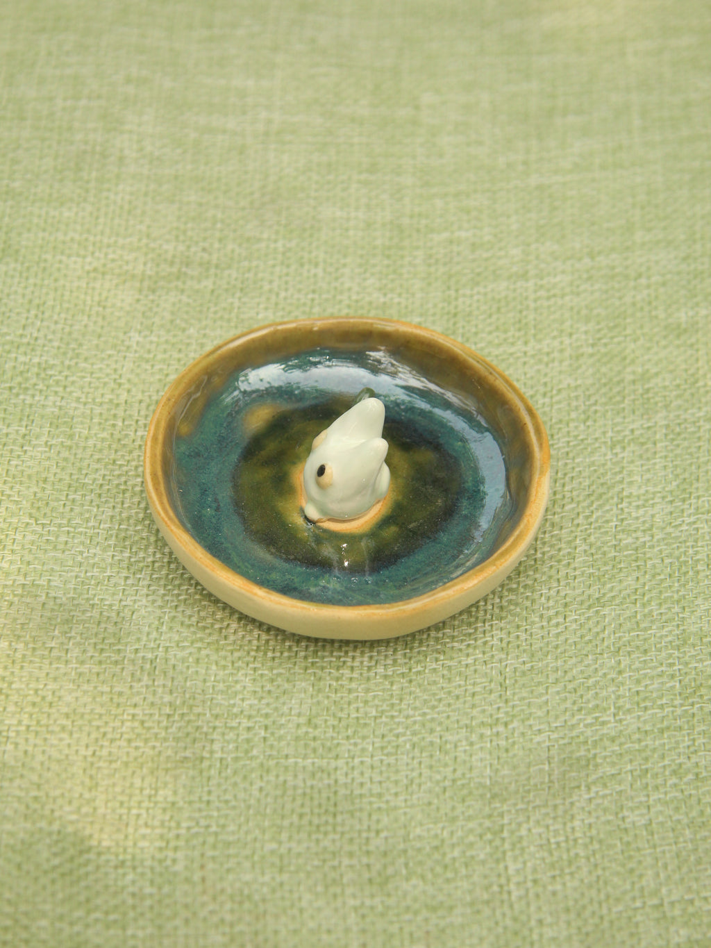 [Pre-order] Forest Spirit Handmade Ceramic Rings Dish, Handbuilt Pottery, Cute Gift For Anime Fan, Unique Birthday Gift, Adorable Valentine Gift | Totto Pottery