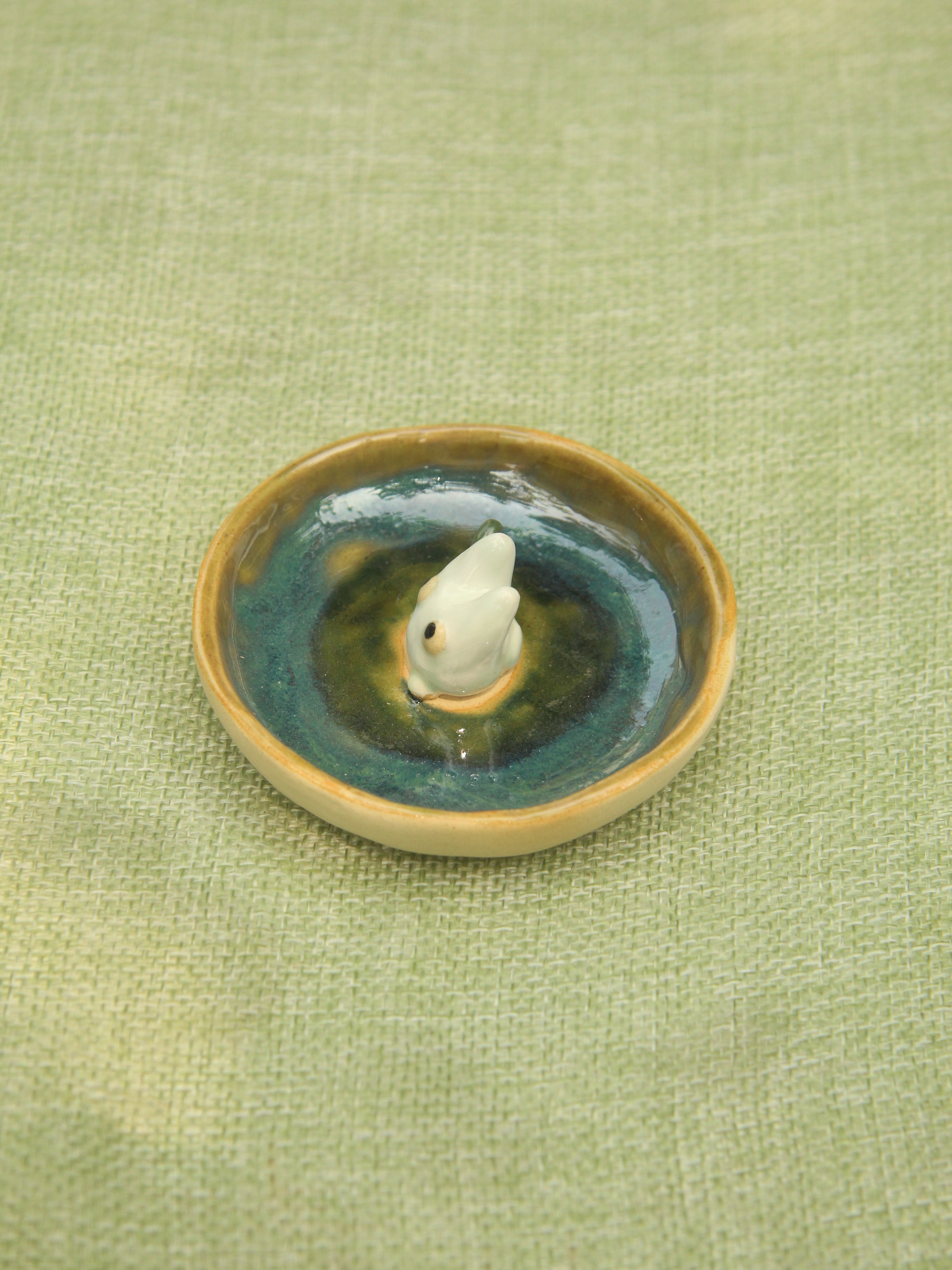 [Pre-order] Forest Spirit Handmade Ceramic Rings Dish, Handbuilt Pottery, Cute Gift For Anime Fan, Unique Birthday Gift, Adorable Valentine Gift | Totto Pottery