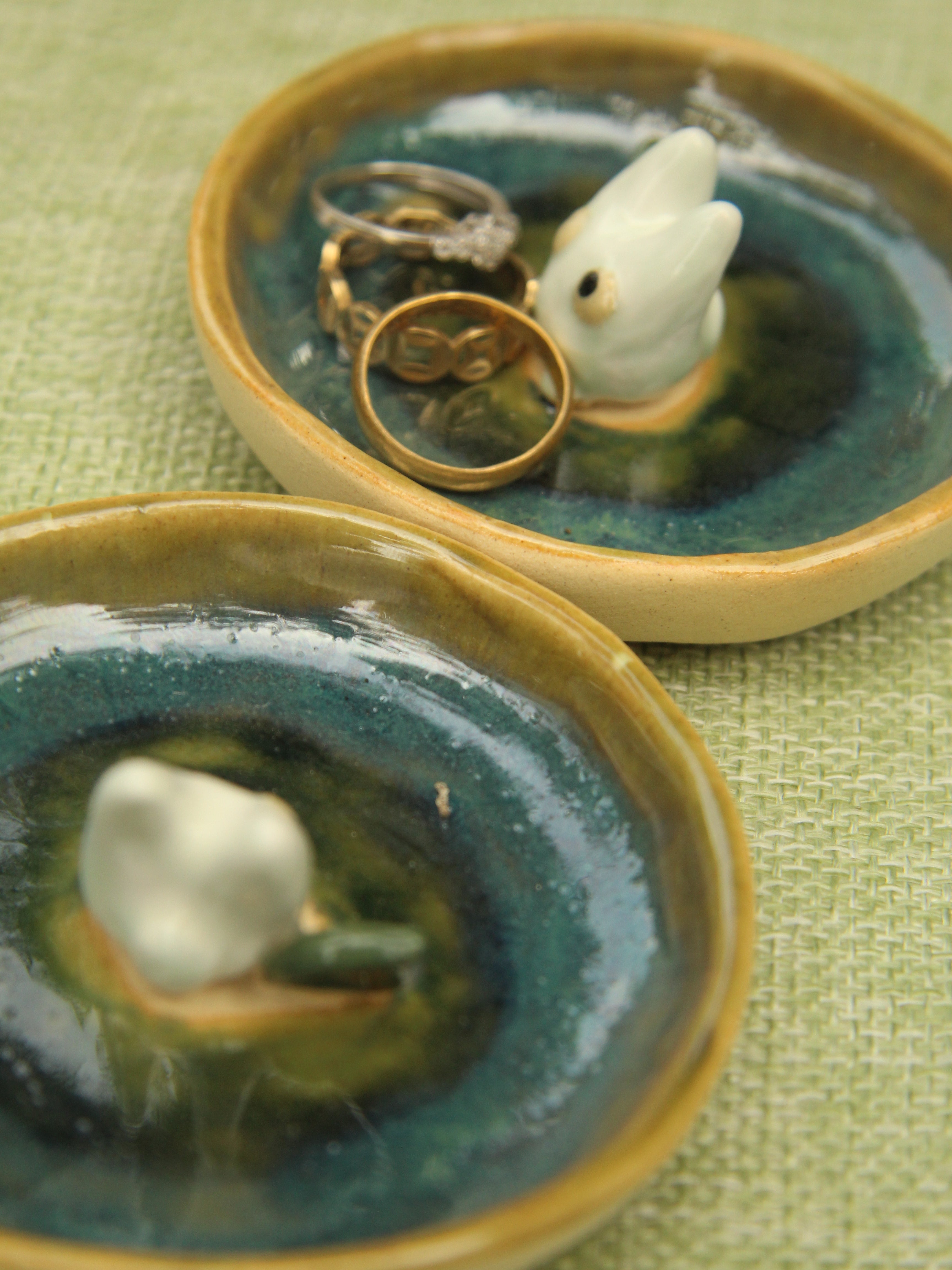 [Pre-order] Forest Spirit Handmade Ceramic Rings Dish, Handbuilt Pottery, Cute Gift For Anime Fan, Unique Birthday Gift, Adorable Valentine Gift | Totto Pottery