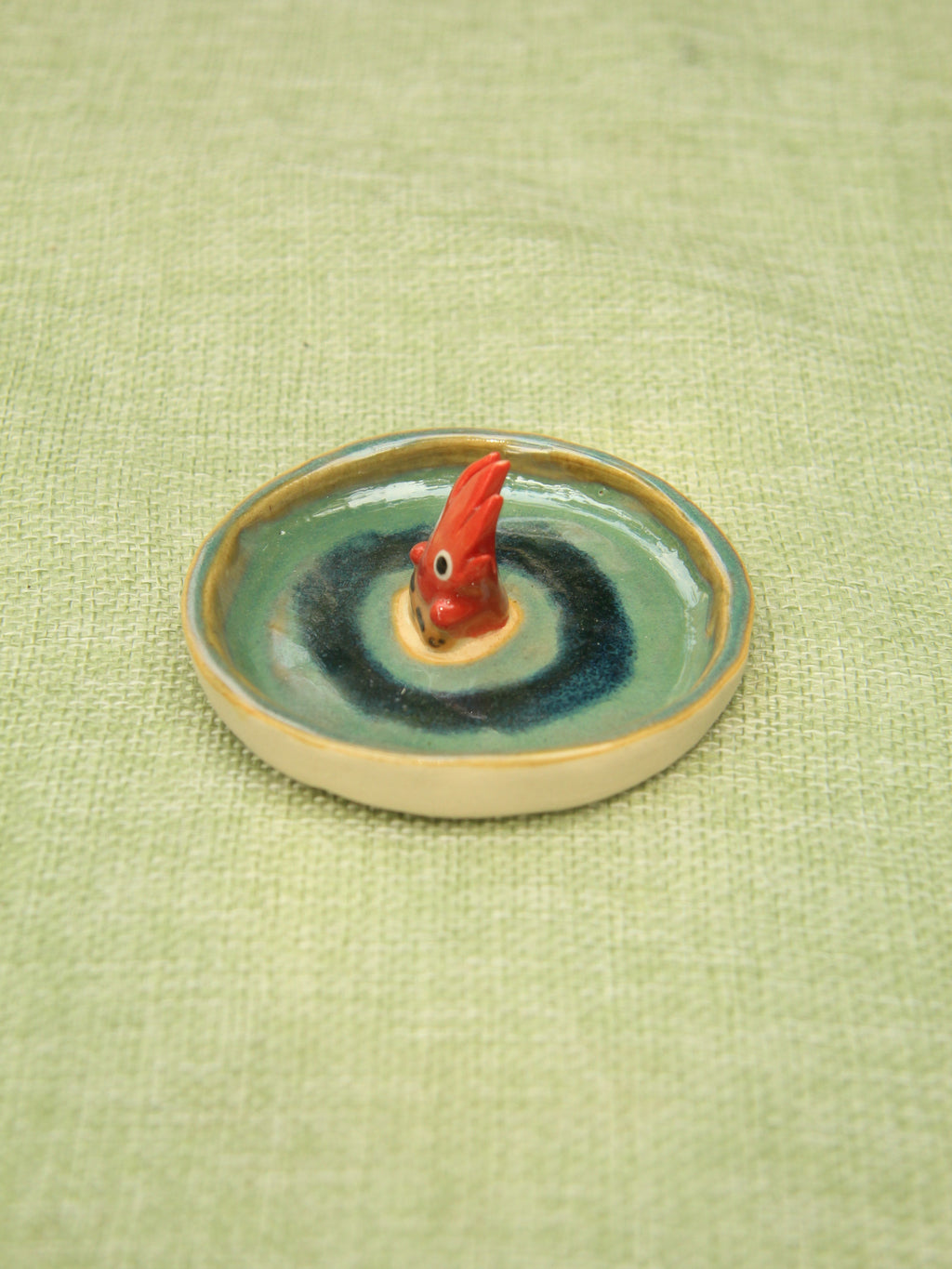 [Pre-order] Fire Demon Handmade Ceramic Rings Dish, Handbuilt Pottery, Cute Gift For Anime Fan, Unique Birthday Gift, Adorable Valentine Gift | Totto Pottery