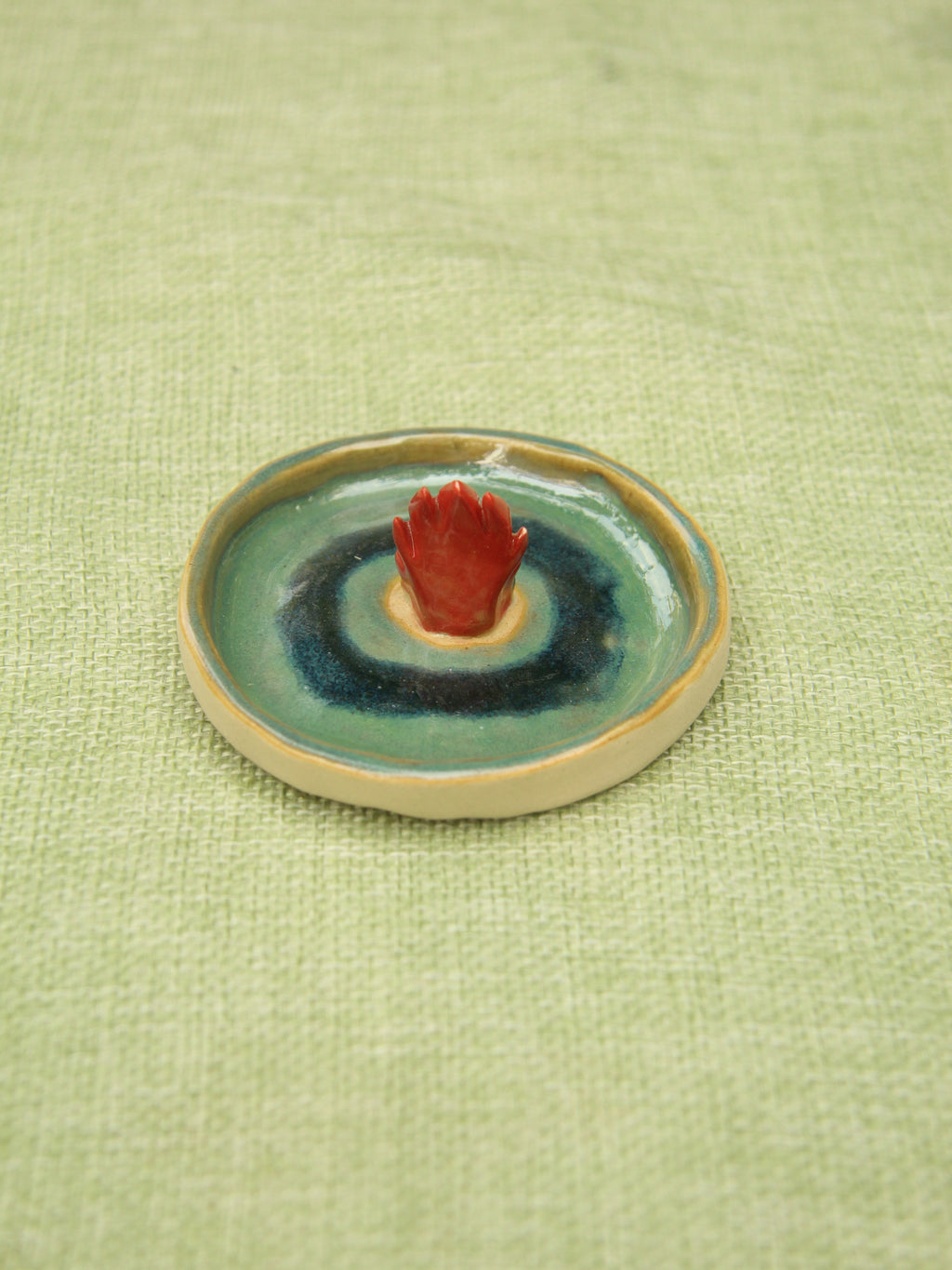 [Pre-order] Fire Demon Handmade Ceramic Rings Dish, Handbuilt Pottery, Cute Gift For Anime Fan, Unique Birthday Gift, Adorable Valentine Gift | Totto Pottery