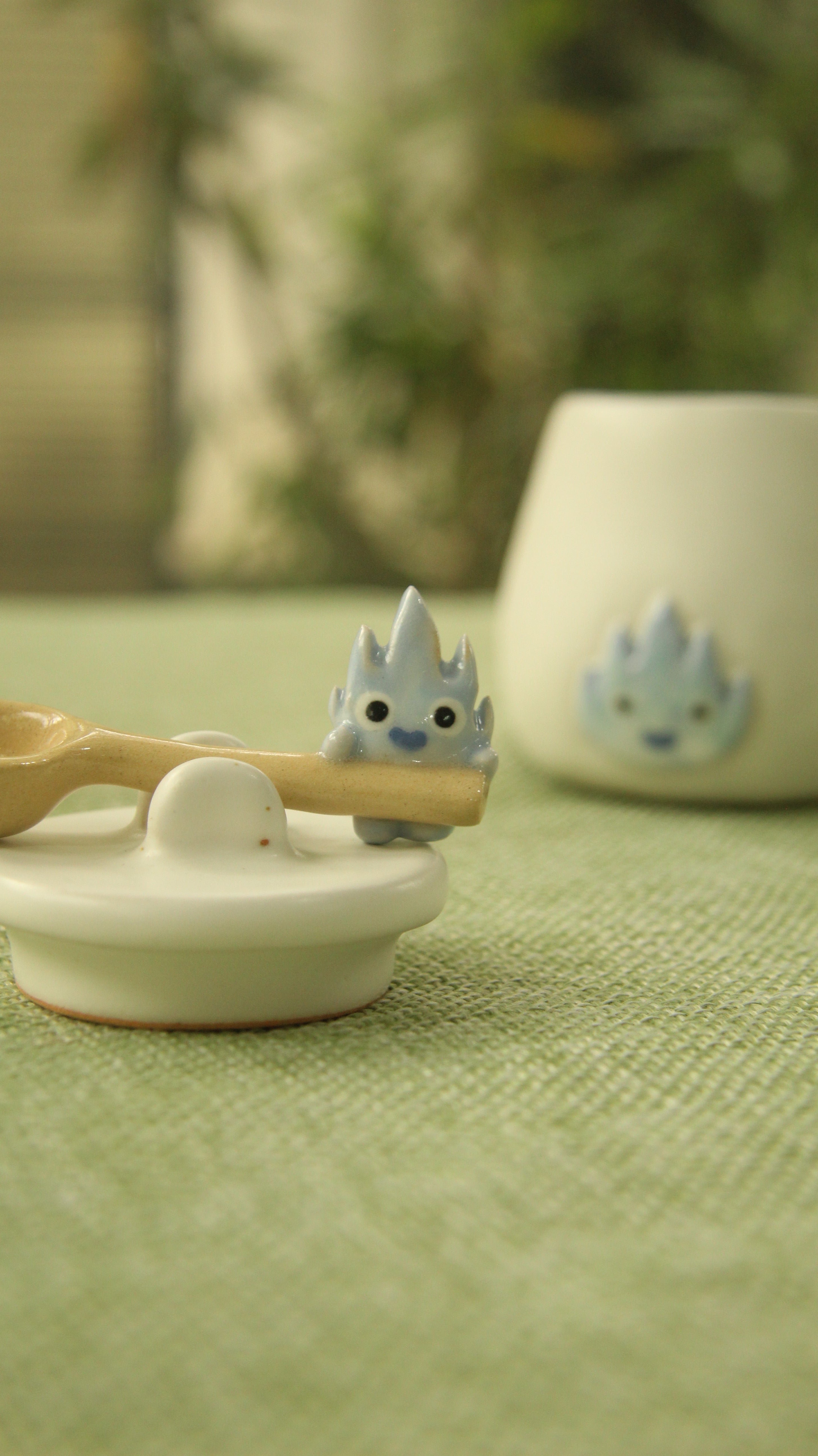 [Pre-order] Fire Demon Handmade Ceramic Spice Jar With Lid, Handbuilt Pottery, Cute Gift For Anime Fan, Unique Birthday Gift, Adorable Valentine Gift | Totto Pottery