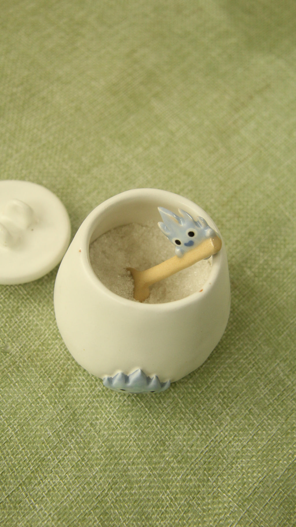 [Pre-order] Fire Demon Handmade Ceramic Spice Jar With Lid, Handbuilt Pottery, Cute Gift For Anime Fan, Unique Birthday Gift, Adorable Valentine Gift | Totto Pottery
