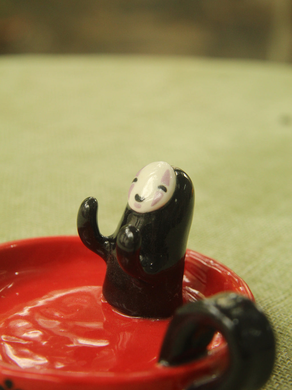 [Pre-order] Faceless Handmade Ceramic Candle Holder, Handbuilt Pottery, Cute Gift For Anime Fan, Unique Birthday Gift, Adorable Valentine Gift | Totto Pottery