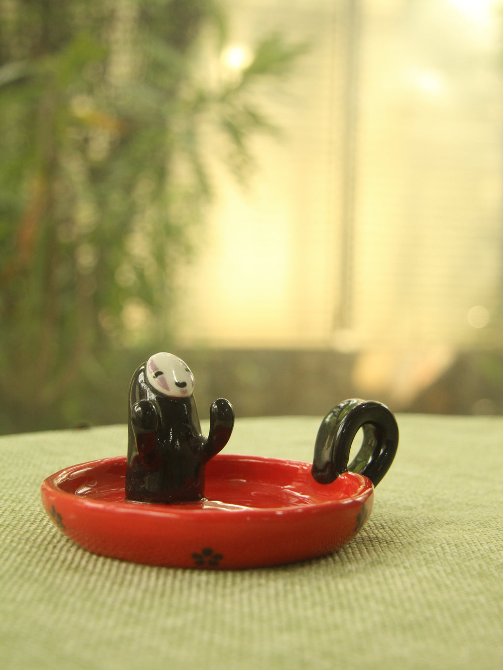 [Pre-order] Faceless Handmade Ceramic Candle Holder, Handbuilt Pottery, Cute Gift For Anime Fan, Unique Birthday Gift, Adorable Valentine Gift | Totto Pottery
