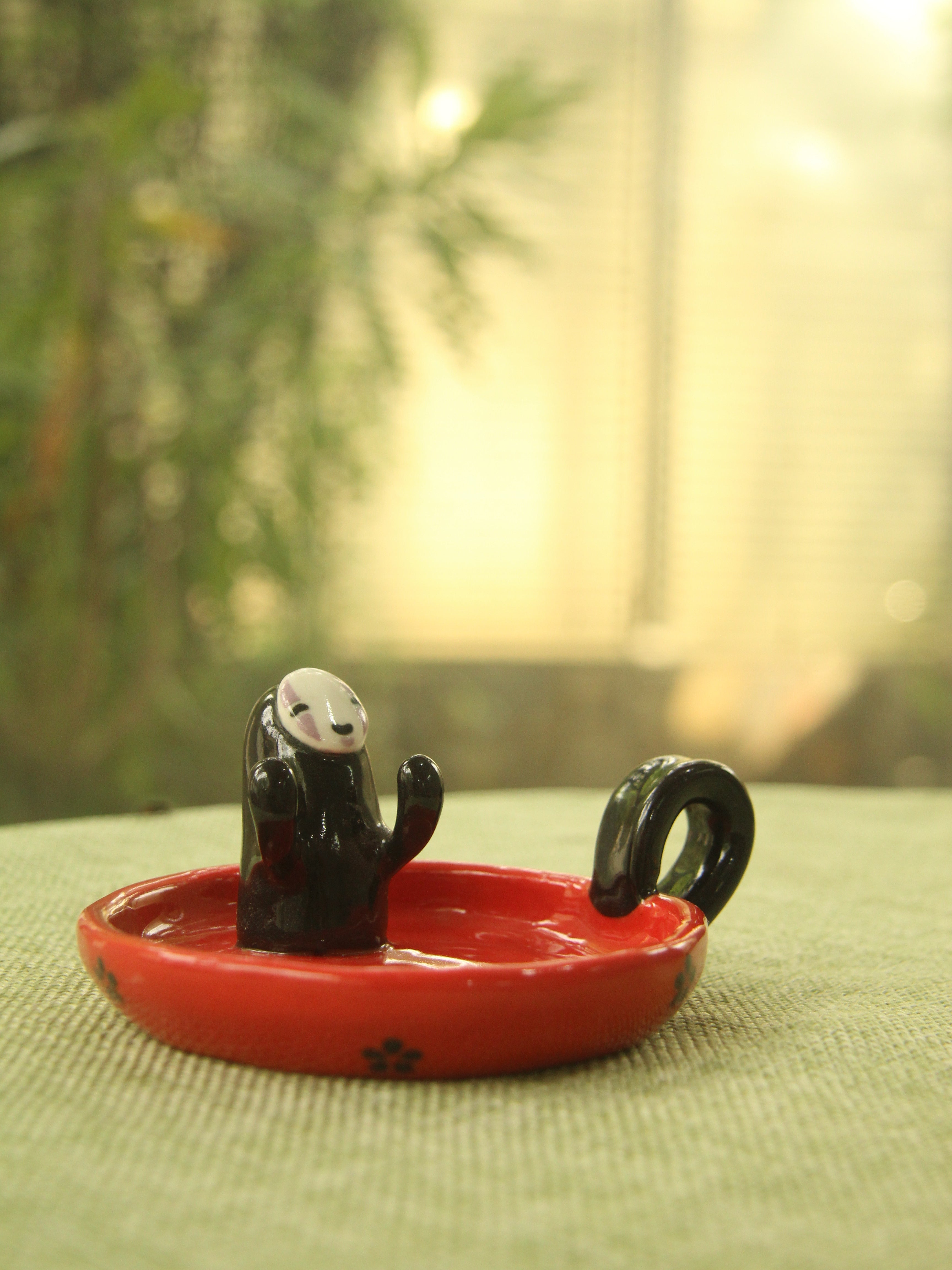 [Pre-order] Faceless Handmade Ceramic Candle Holder, Handbuilt Pottery, Cute Gift For Anime Fan, Unique Birthday Gift, Adorable Valentine Gift | Totto Pottery