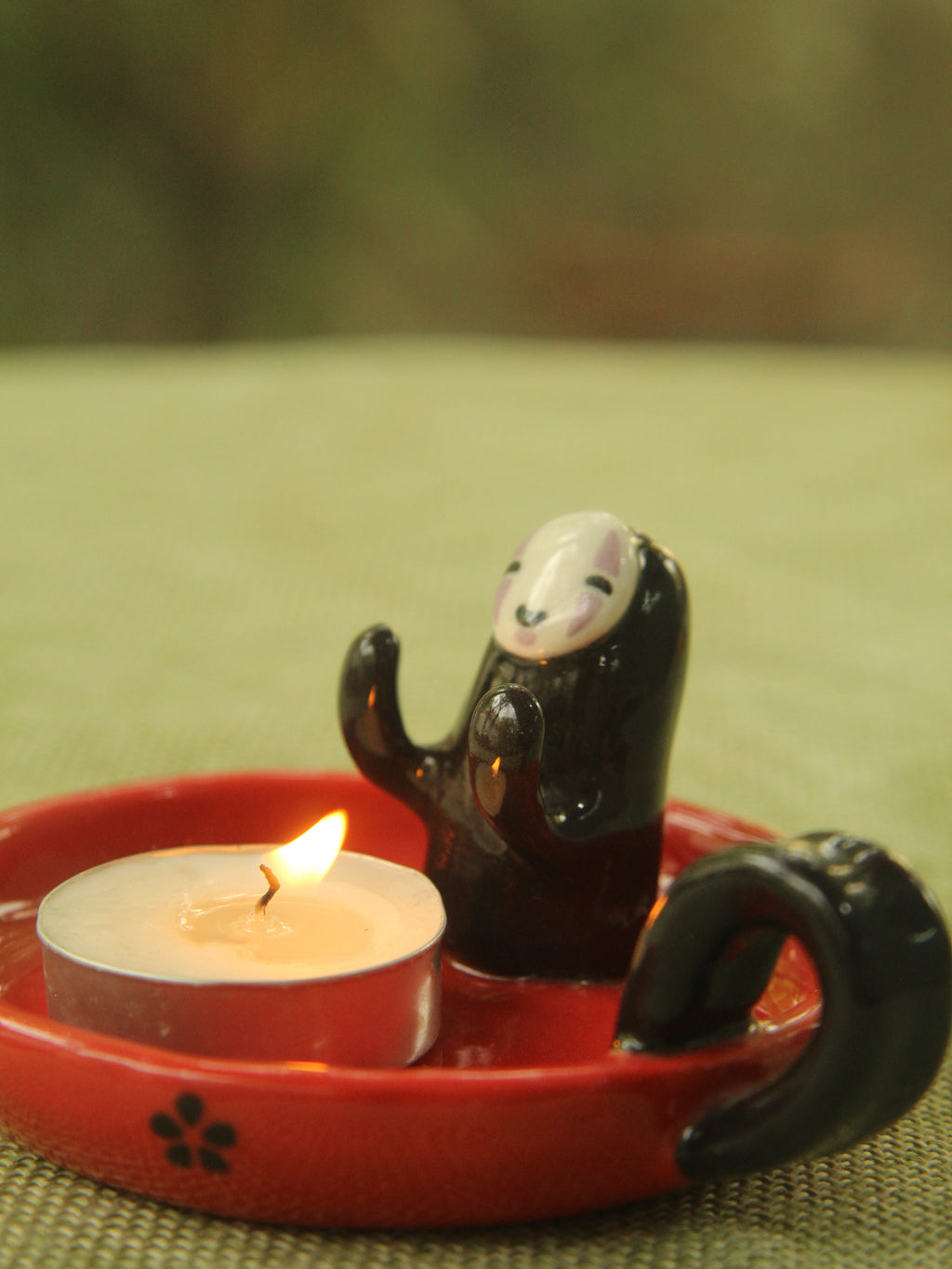 [Pre-order] Faceless Handmade Ceramic Candle Holder, Handbuilt Pottery, Cute Gift For Anime Fan, Unique Birthday Gift, Adorable Valentine Gift | Totto Pottery