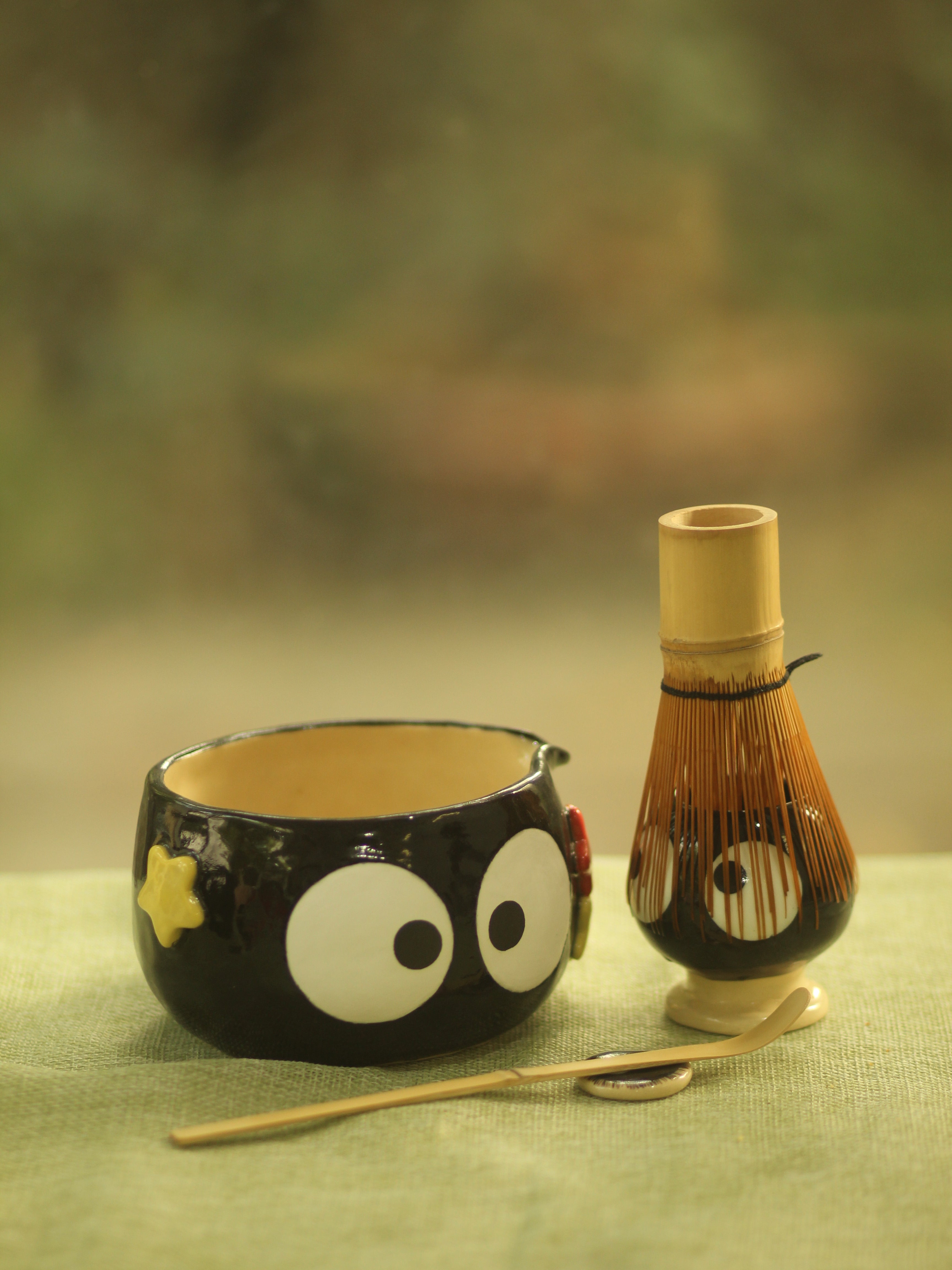 [Pre-order] Set Soot Handmade Ceramic Matcha Bowl, Handbuilt Pottery, Cute Gift For Anime Fan, Unique Birthday Gift, Adorable Valentine Gift | Totto Pottery