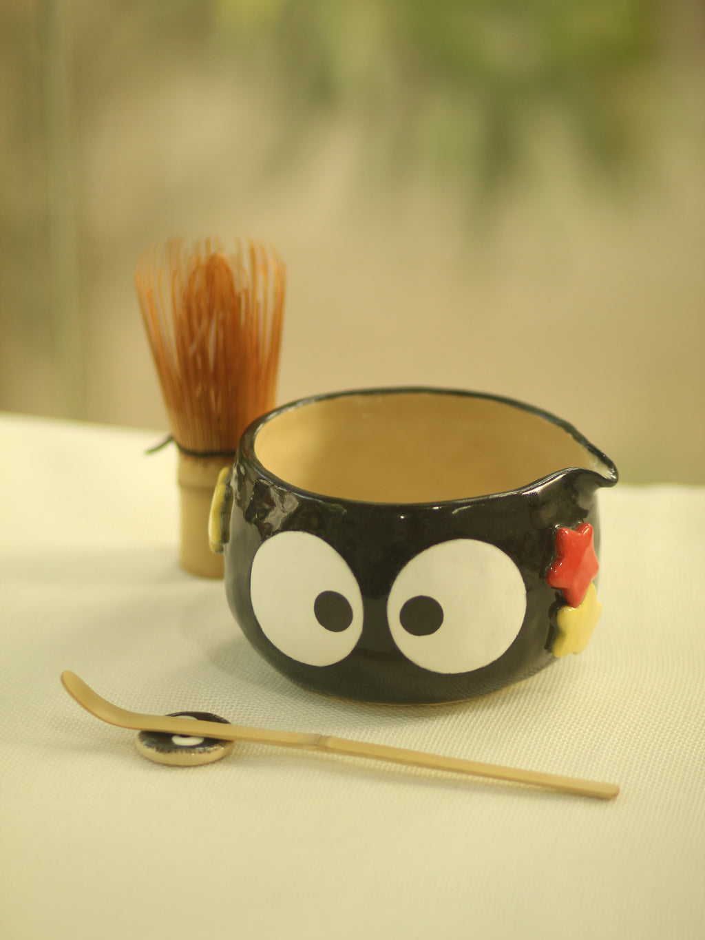 [Pre-order] Set Soot Handmade Ceramic Matcha Bowl, Handbuilt Pottery, Cute Gift For Anime Fan, Unique Birthday Gift, Adorable Valentine Gift | Totto Pottery