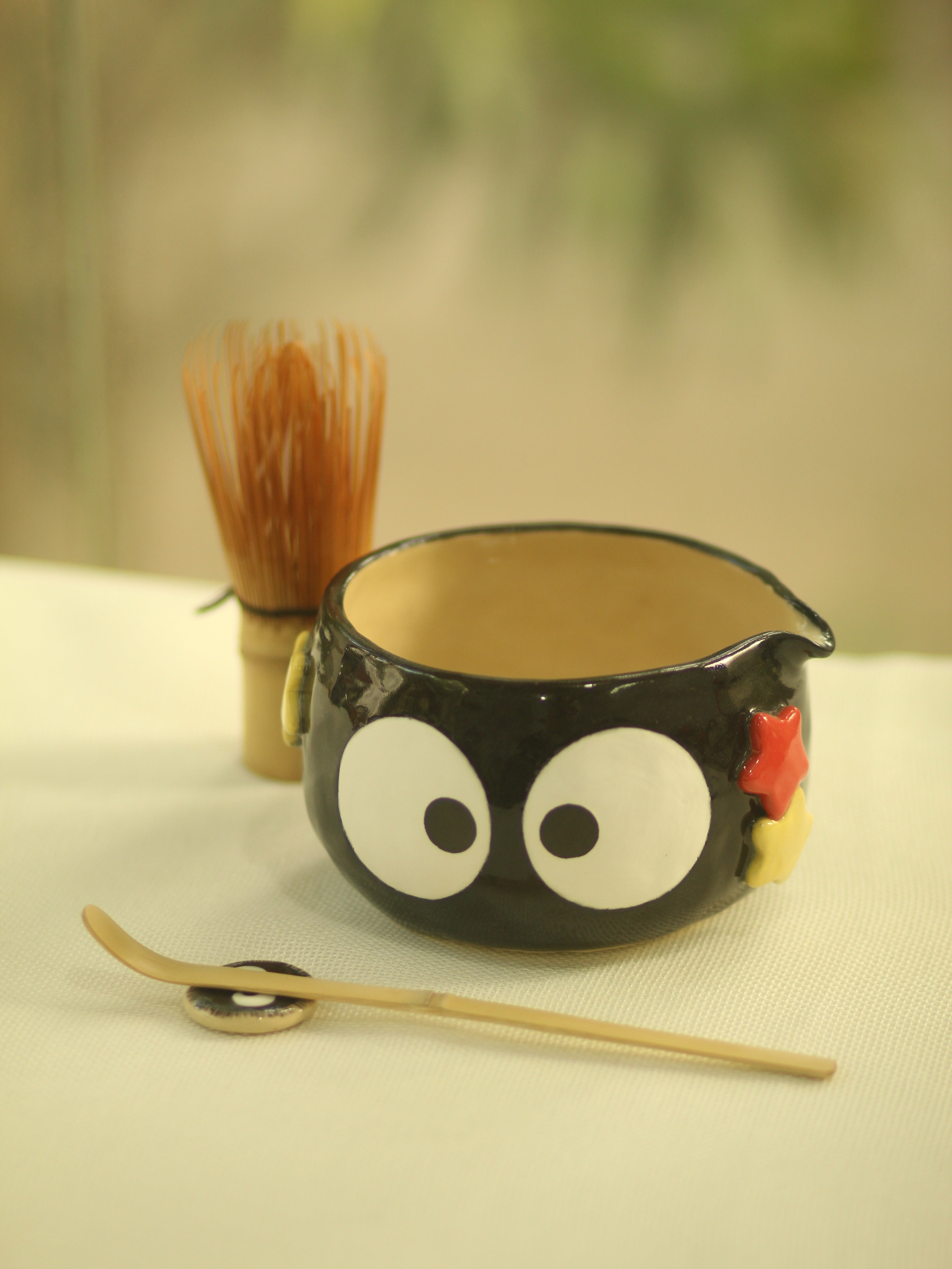 [Pre-order] Set Soot Handmade Ceramic Matcha Bowl, Handbuilt Pottery, Cute Gift For Anime Fan, Unique Birthday Gift, Adorable Valentine Gift | Totto Pottery