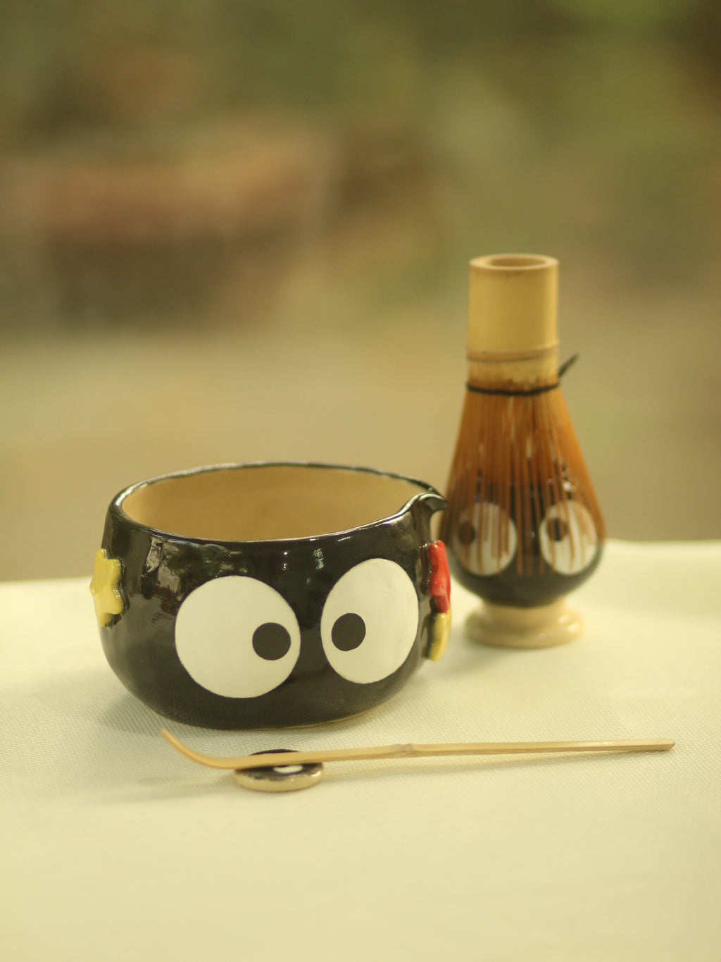 [Pre-order] Set Soot Handmade Ceramic Matcha Bowl, Handbuilt Pottery, Cute Gift For Anime Fan, Unique Birthday Gift, Adorable Valentine Gift | Totto Pottery