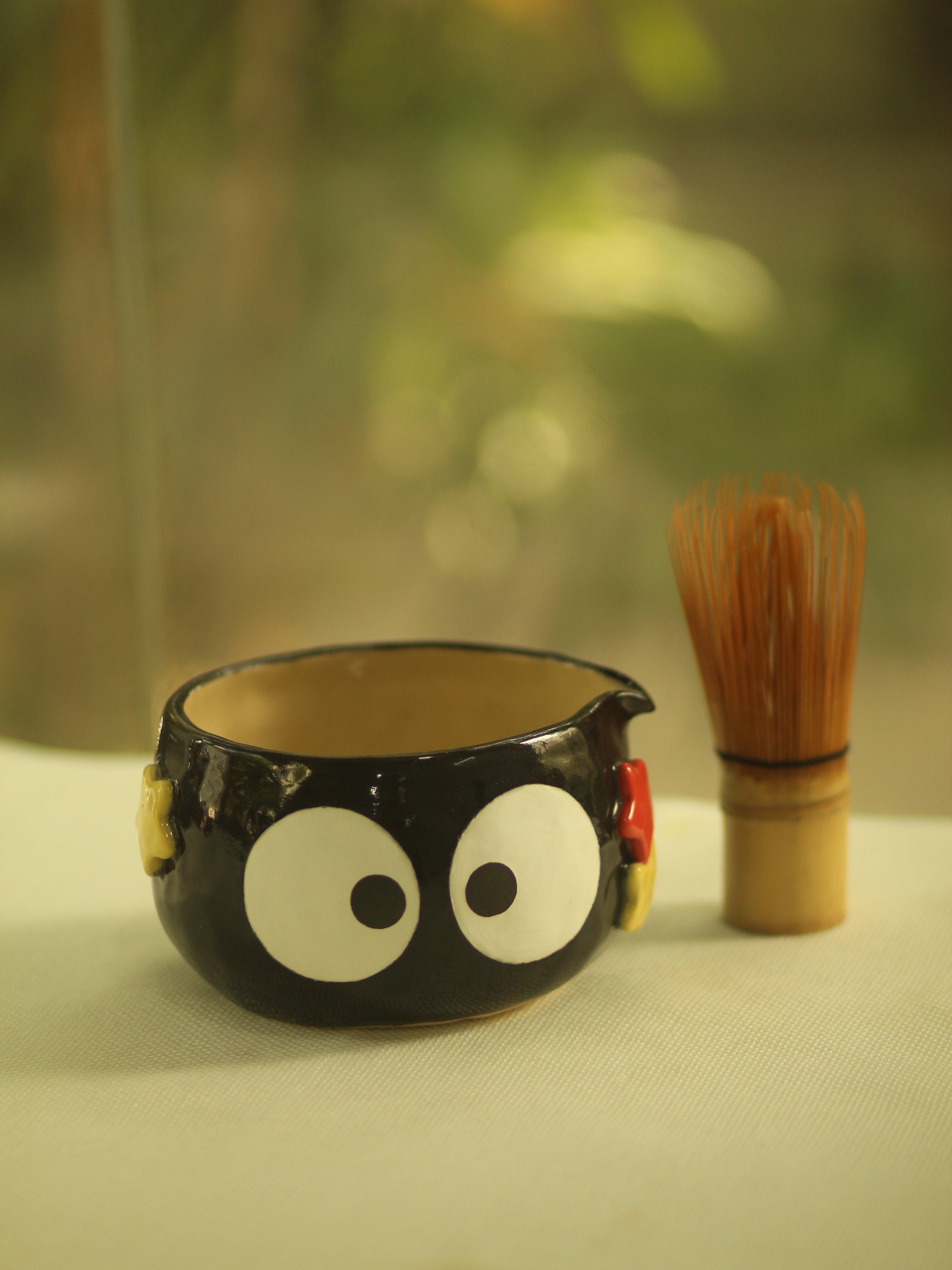 [Pre-order] Set Soot Handmade Ceramic Matcha Bowl, Handbuilt Pottery, Cute Gift For Anime Fan, Unique Birthday Gift, Adorable Valentine Gift | Totto Pottery