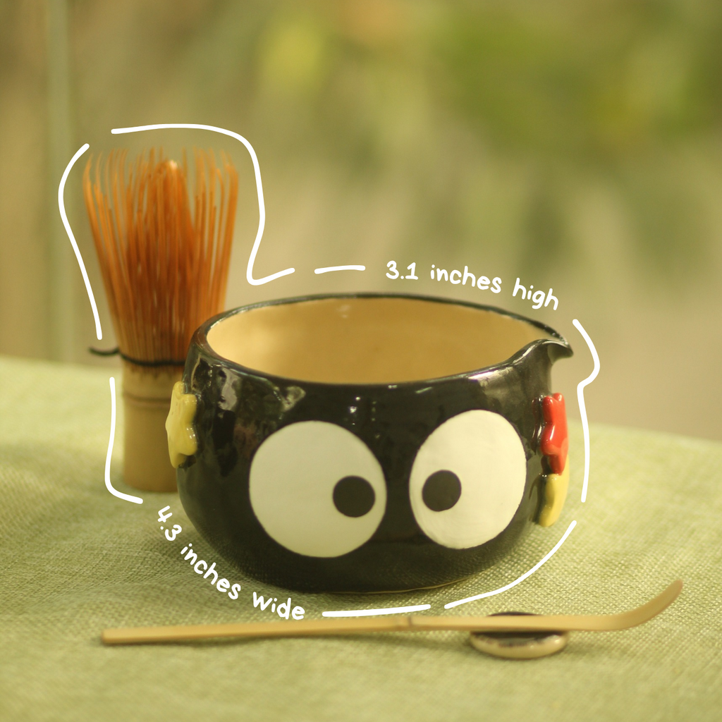 [Pre-order] Set Soot Handmade Ceramic Matcha Bowl, Handbuilt Pottery, Cute Gift For Anime Fan, Unique Birthday Gift, Adorable Valentine Gift | Totto Pottery