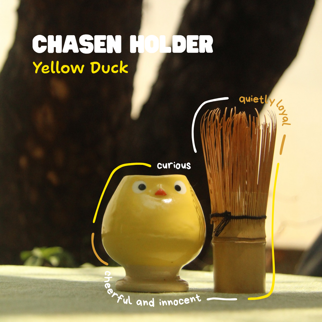 [Pre-order] Yellow Duck Handmade Ceramic Chasen Holder, Handbuilt Pottery, Cute Gift For Anime Fan, Unique Birthday Gift, Adorable Valentine Gift | Totto Pottery