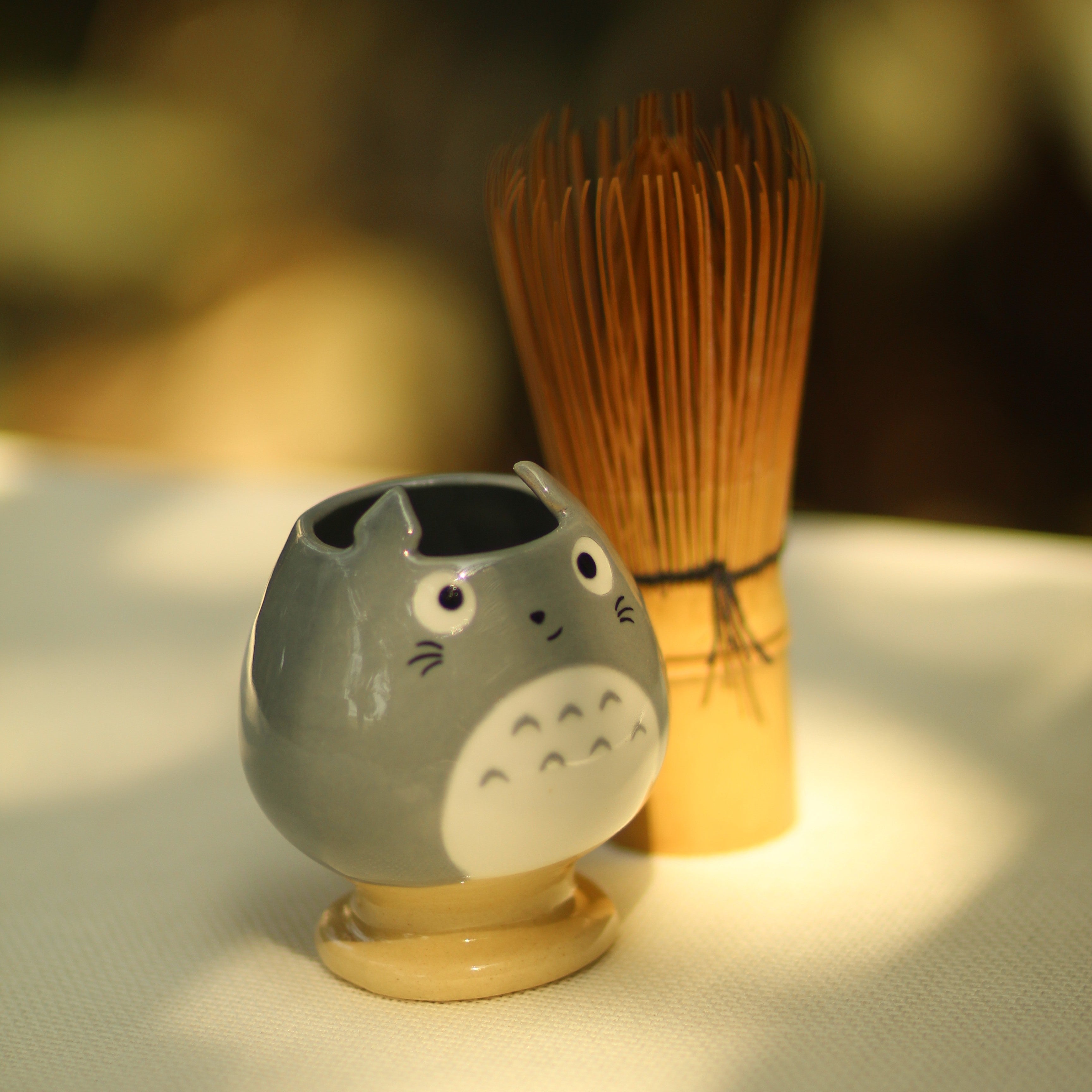 [Pre-order] Set Forest Spirit Handmade Ceramic Matcha Bowl, Handbuilt Pottery, Cute Gift For Anime Fan, Unique Birthday Gift, Adorable Valentine Gift | Totto Pottery