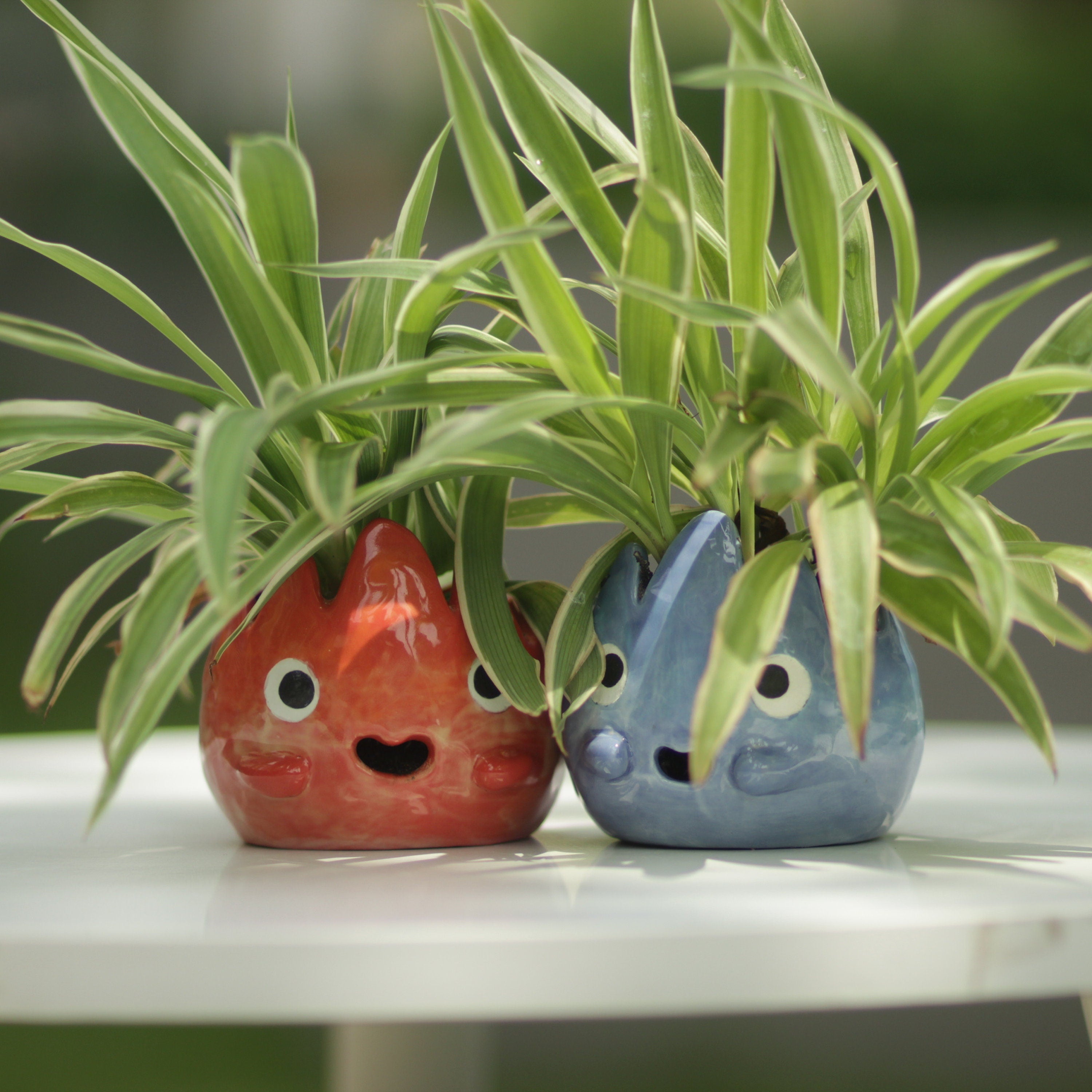 [Pre-order] Fire Demon Handmade Ceramic Plant Pots, Handbuilt Pottery, Cute Gift For Anime Fan, Unique Birthday Gift, Adorable Valentine Gift | Totto Pottery
