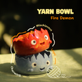 [Pre-order] Fire Demon Handmade Ceramic Yarn Bowl, Handbuilt Pottery, Cute Gift For Anime Fan, Unique Birthday Gift, Adorable Valentine Gift | Totto Pottery