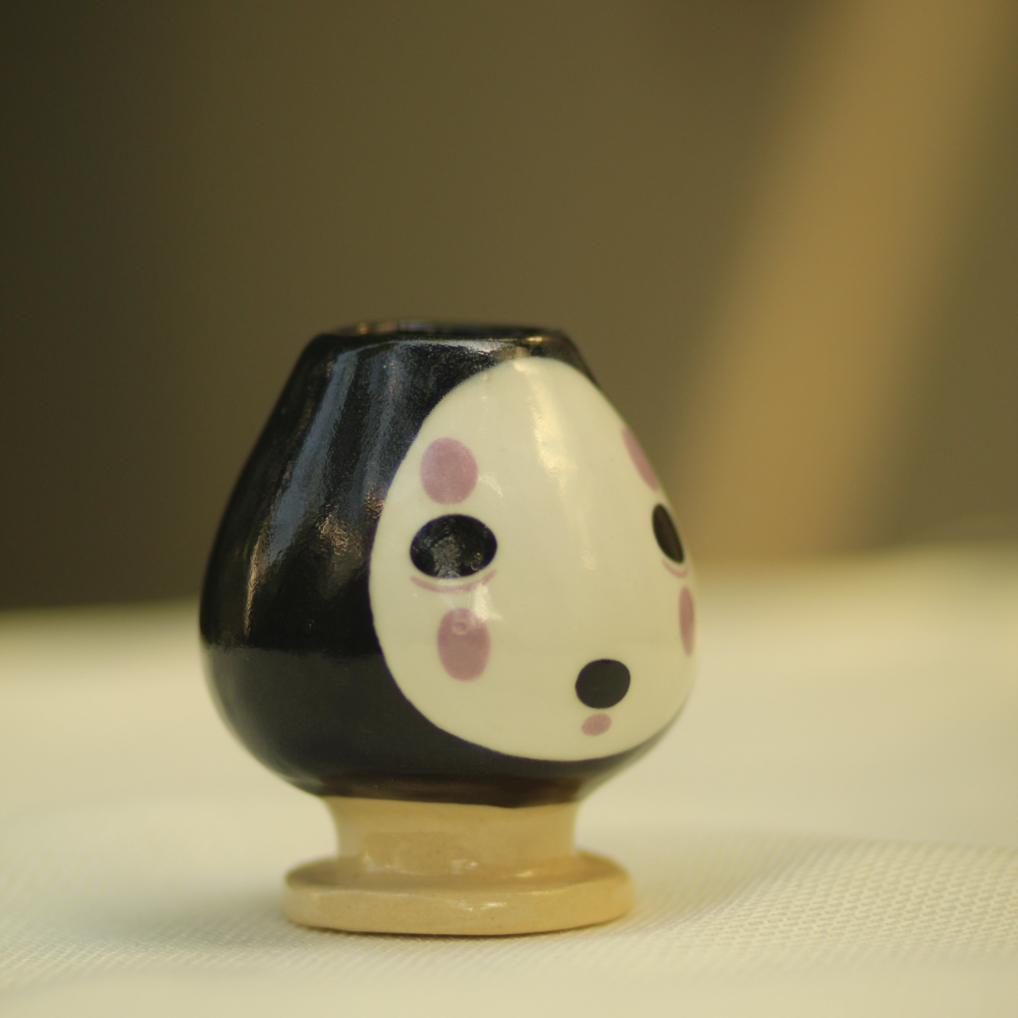 [Pre-order] Set Faceless Handmade Ceramic Matcha Bowl, Handbuilt Pottery, Cute Gift For Anime Fan, Unique Birthday Gift, Adorable Valentine Gift | Totto Pottery